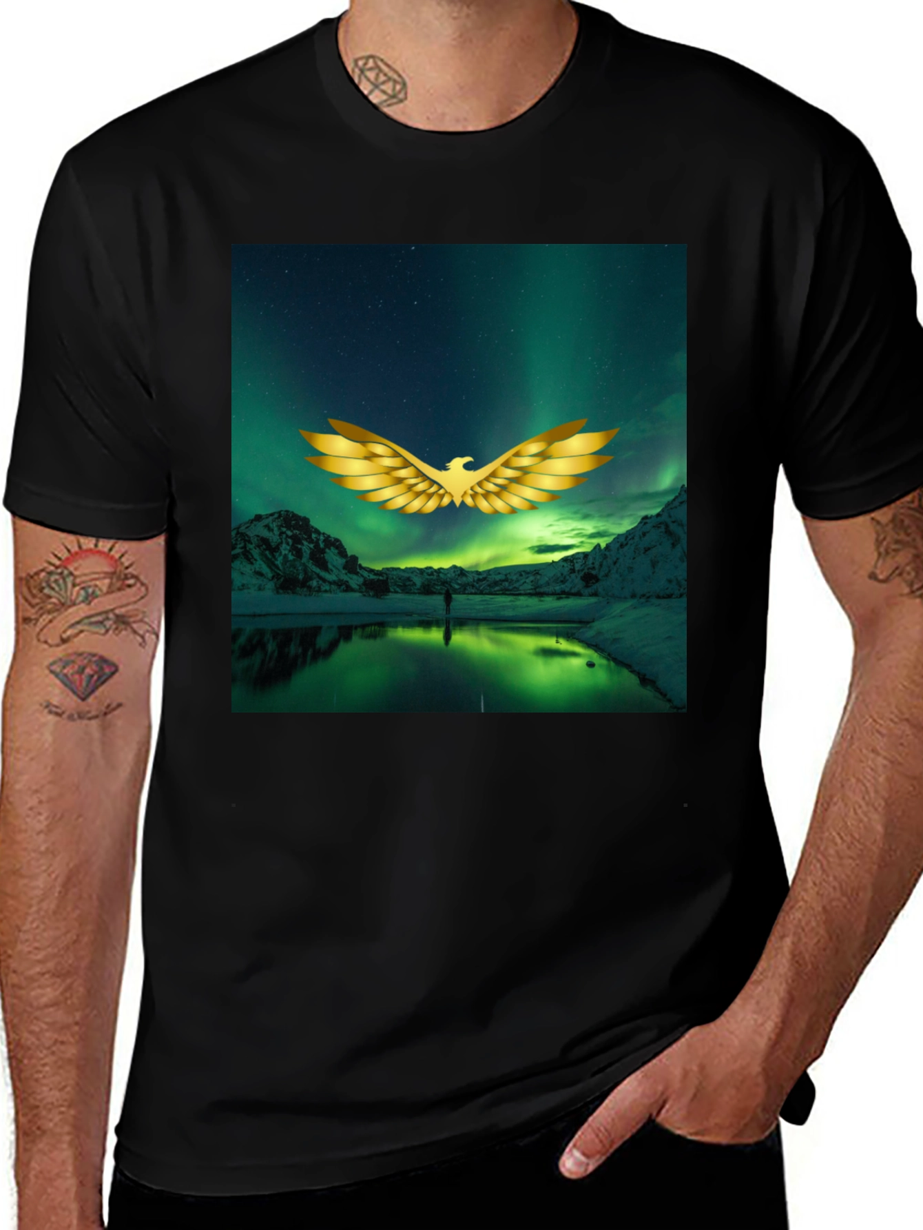Variant 9 of Aurora Eagle Black T-Shirt