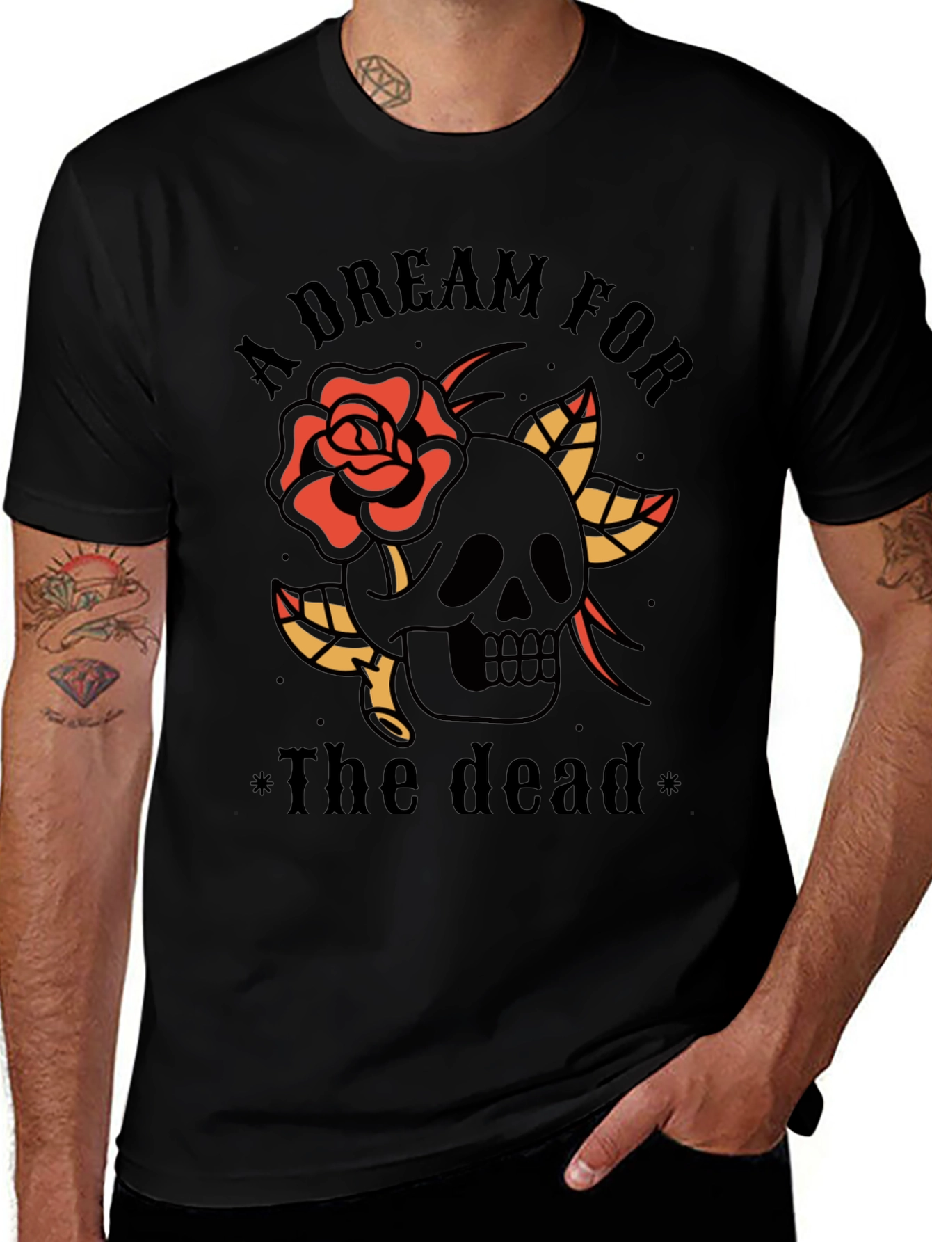 Dream For The Dead Skull & Rose Graphic Tee
