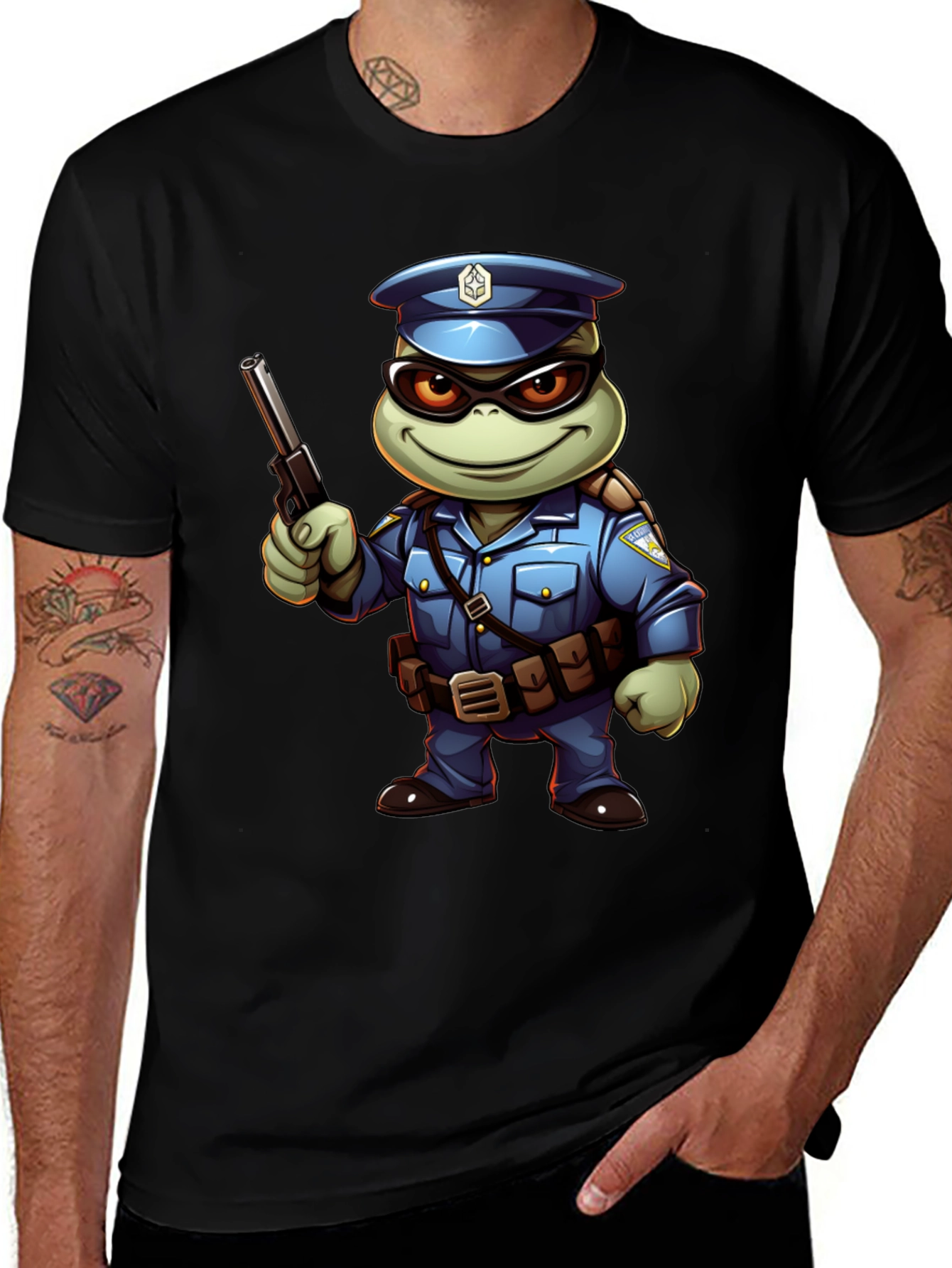 Variant 6 of Turtle Cop Graphic T-Shirt