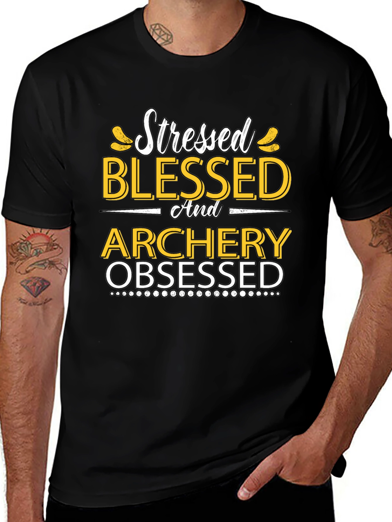 Variant 21 of Stressed Blessed Archery Obsessed Graphic Tee