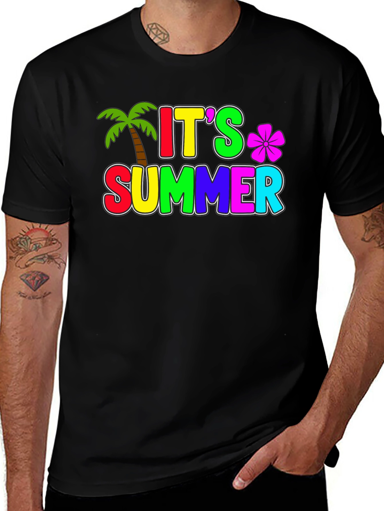 Variant 5 of It's Summer Black T-Shirt