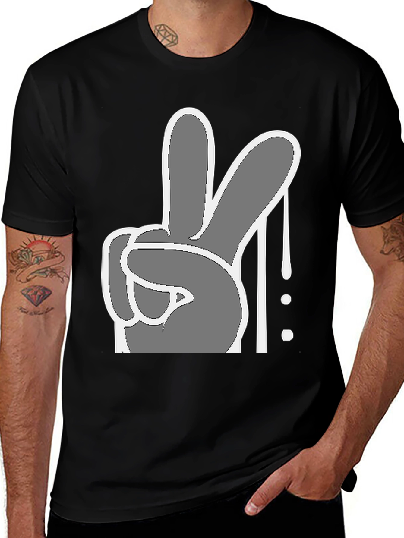 Variant 23 of Peace Sign Graphic Tee - Cool Casual Style