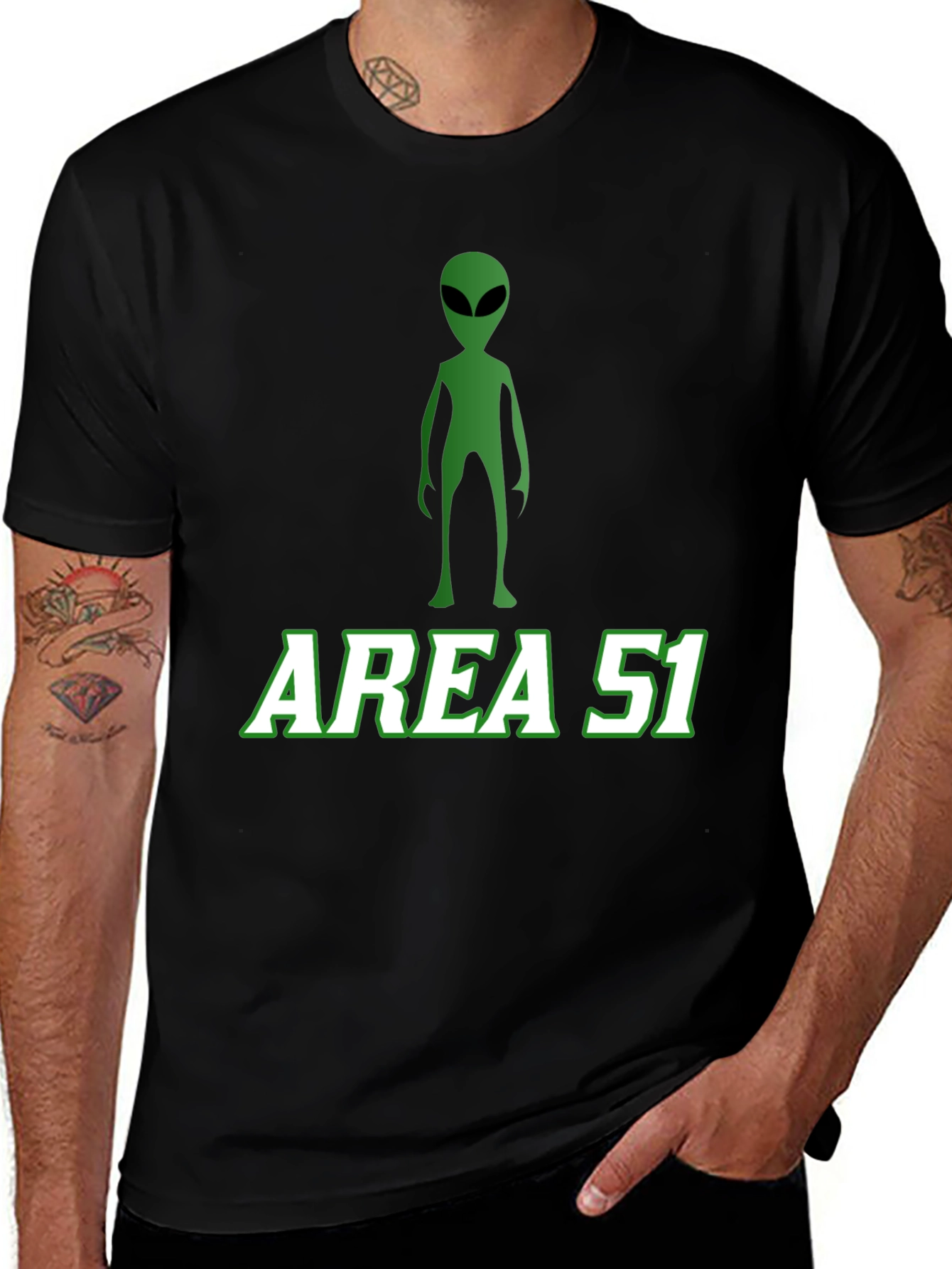 Variant 19 of Area 51 Alien Graphic Tee - Black