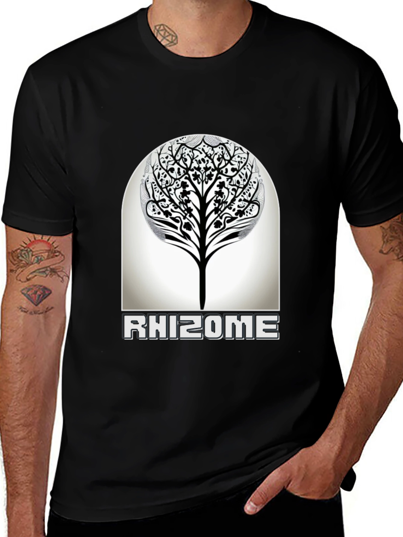 Rhizome Tree Graphic T-Shirt - Modern Nature Inspired Design