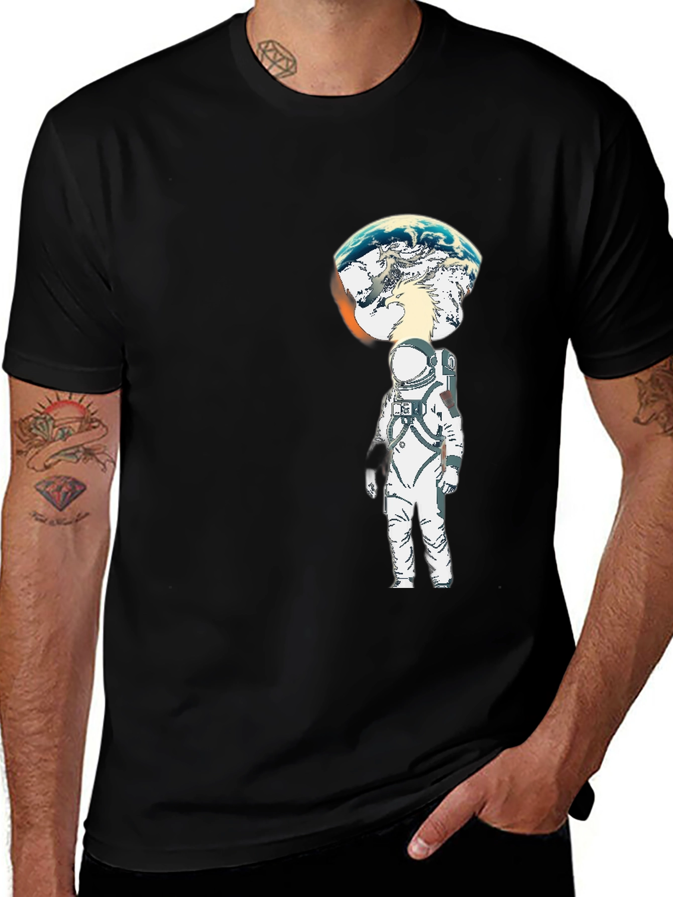 Variant 26 of Astronaut Earth Head Graphic T-Shirt