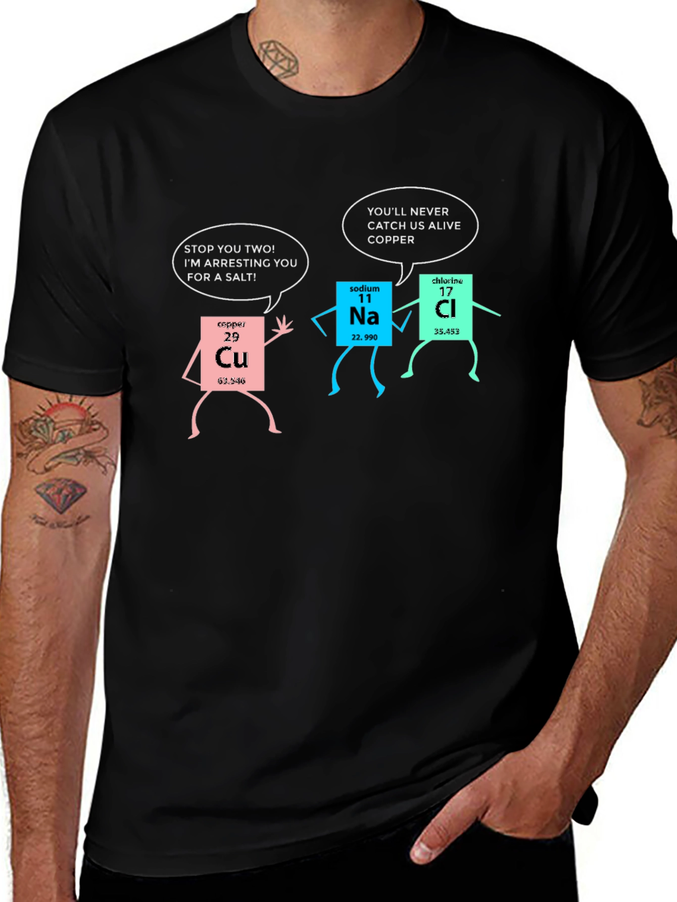 Variant 11 of Funny Chemistry T-Shirt: Arresting Elements Design