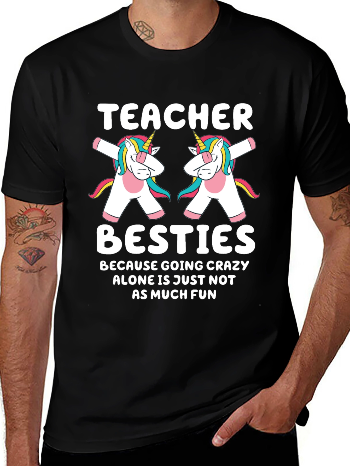 Variant 18 of Teacher Besties Unicorn Graphic Tee