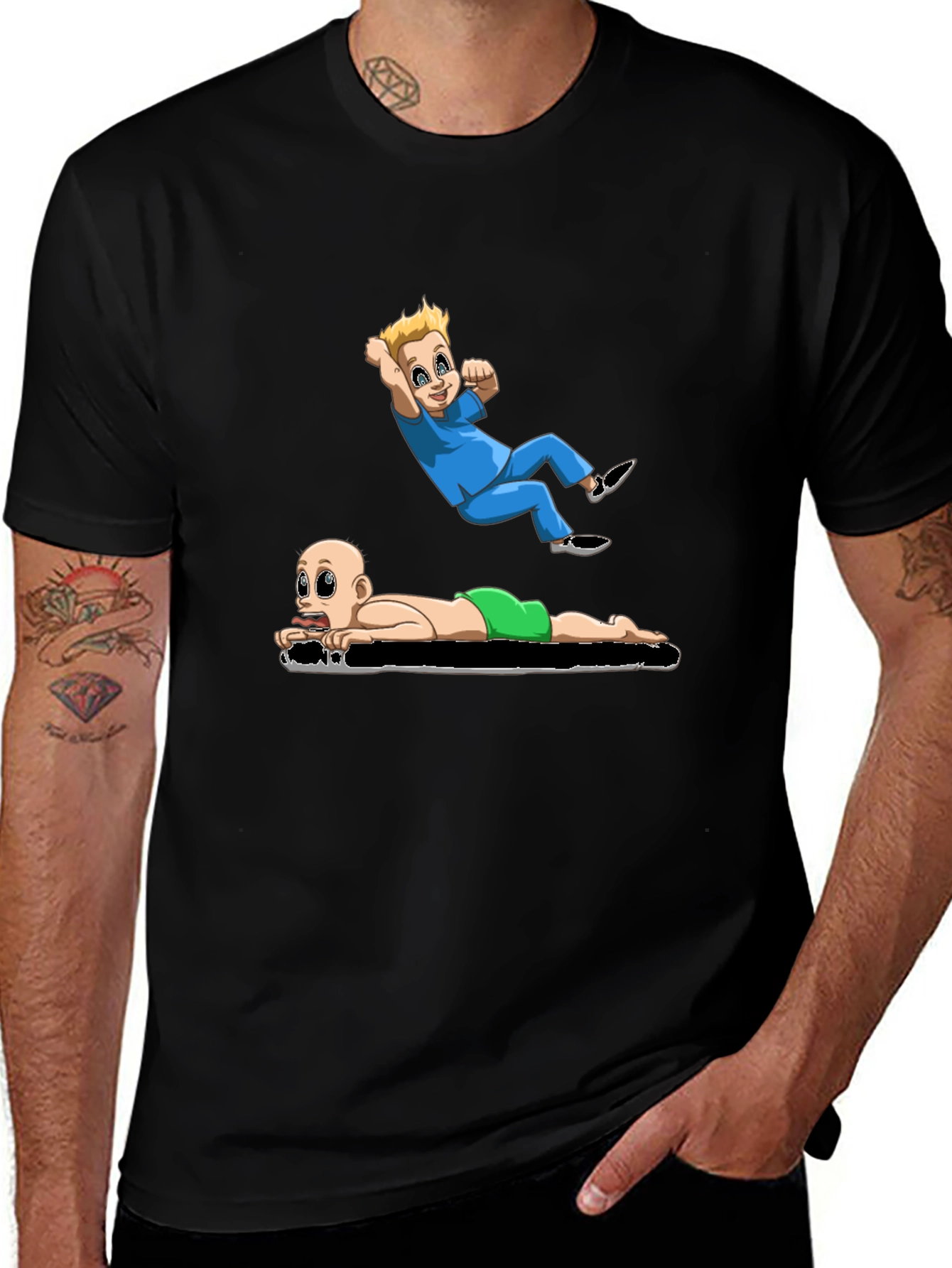Variant 6 of Cartoon Babies Black T-Shirt