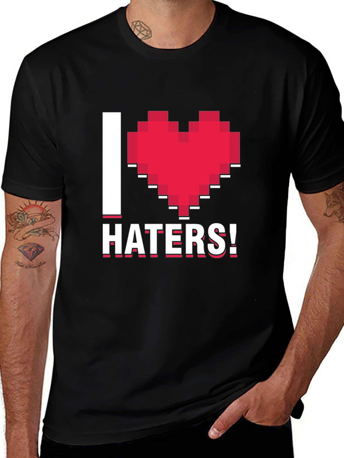 Variant 3 of I Heart Haters Pixel Graphic Tee