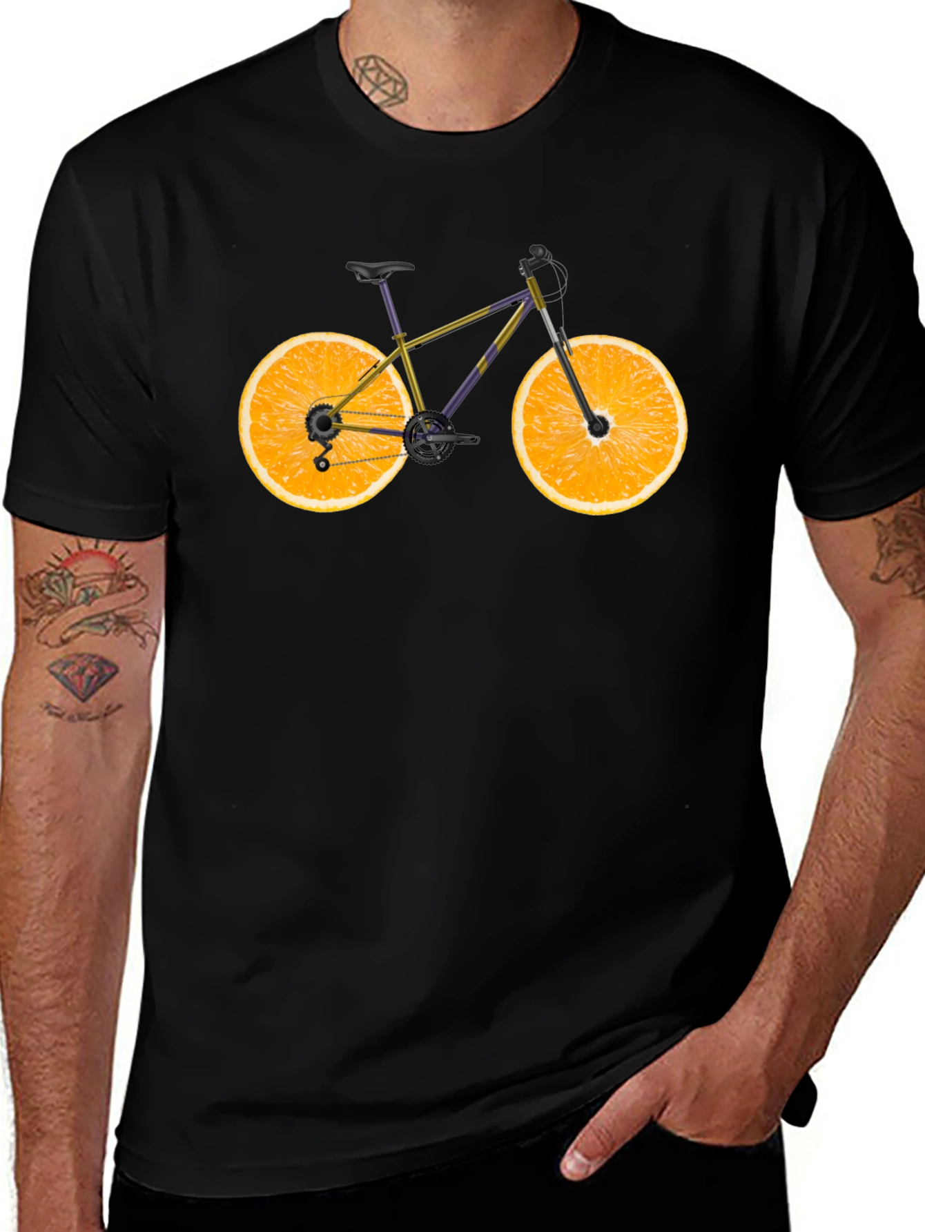 Variant 26 of Novelty Orange Bike Graphic T-Shirt
