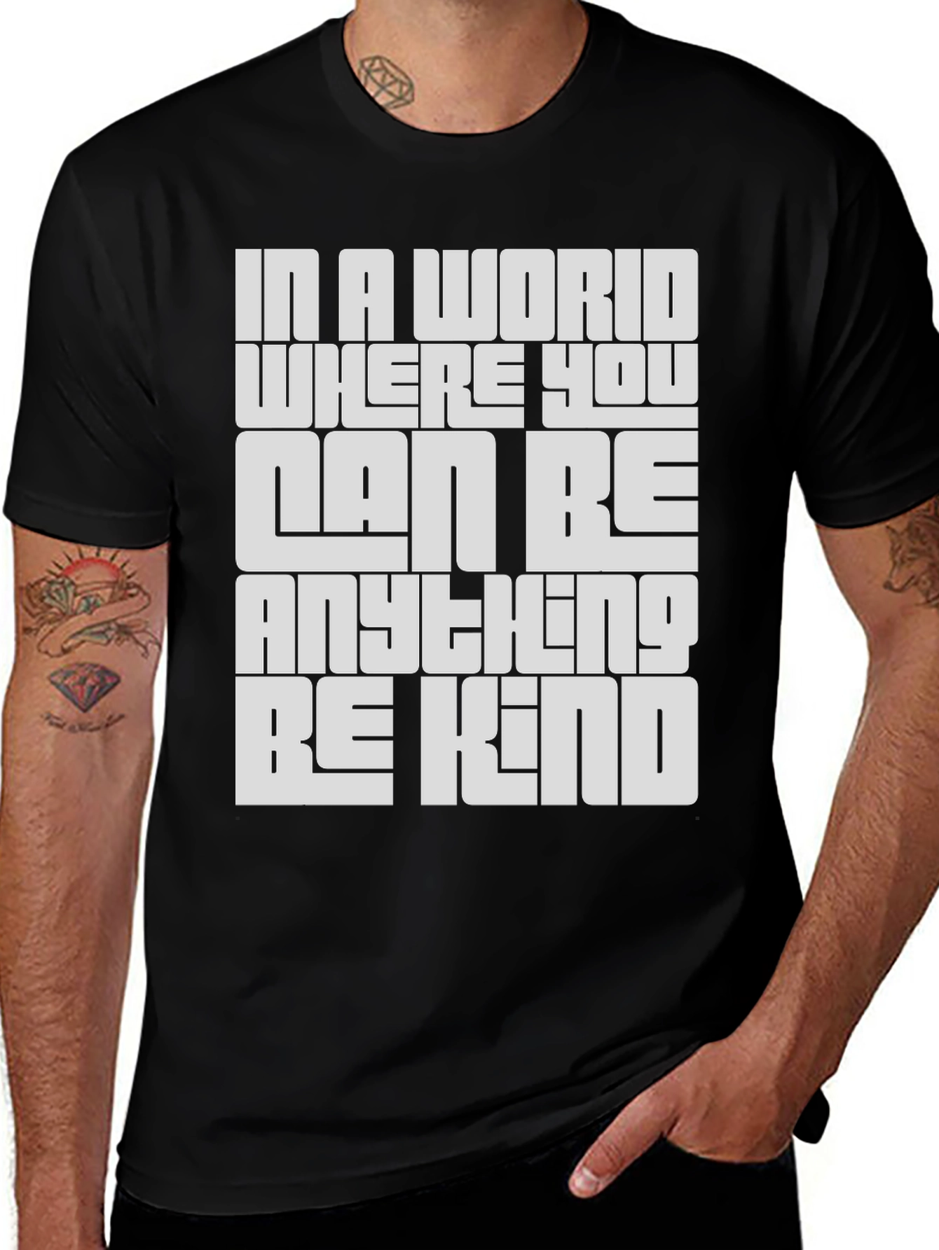 Variant 26 of Be Kind Graphic Tee - Unisex Black T-Shirt