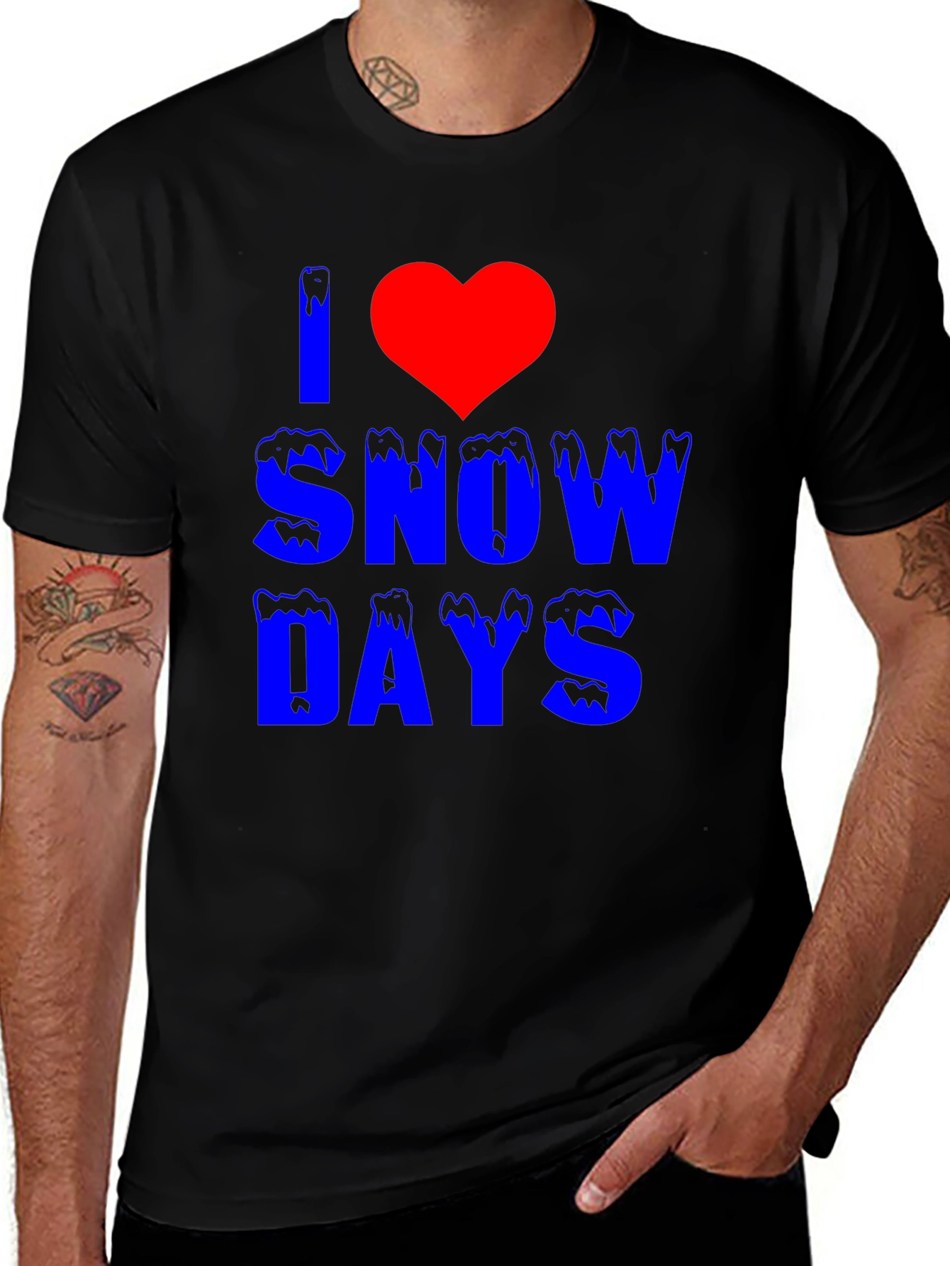Variant 10 of I Heart Snow Days Graphic Tee - Soft Cotton Blend