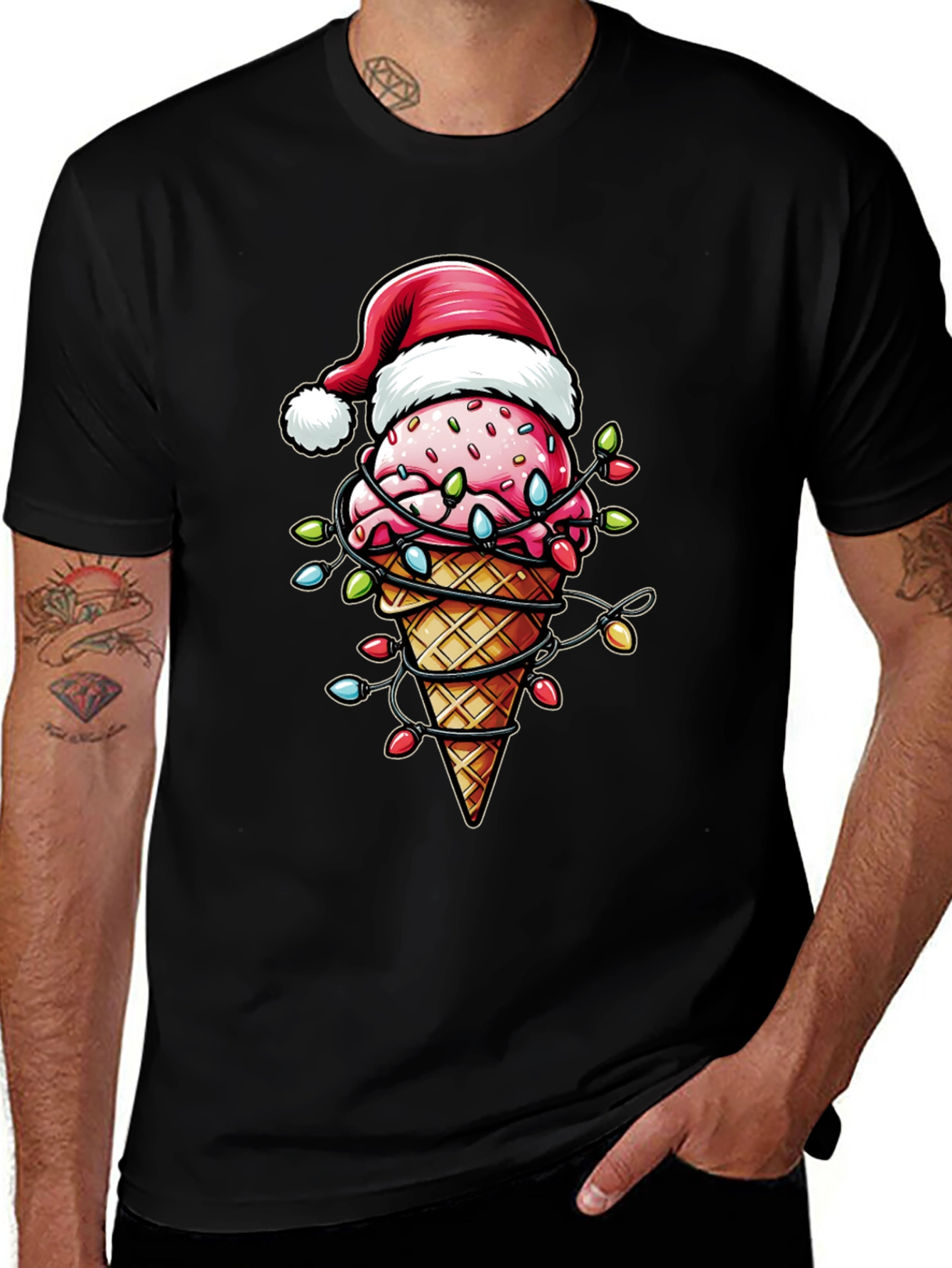 Festive Ice Cream Cone Graphic Tee