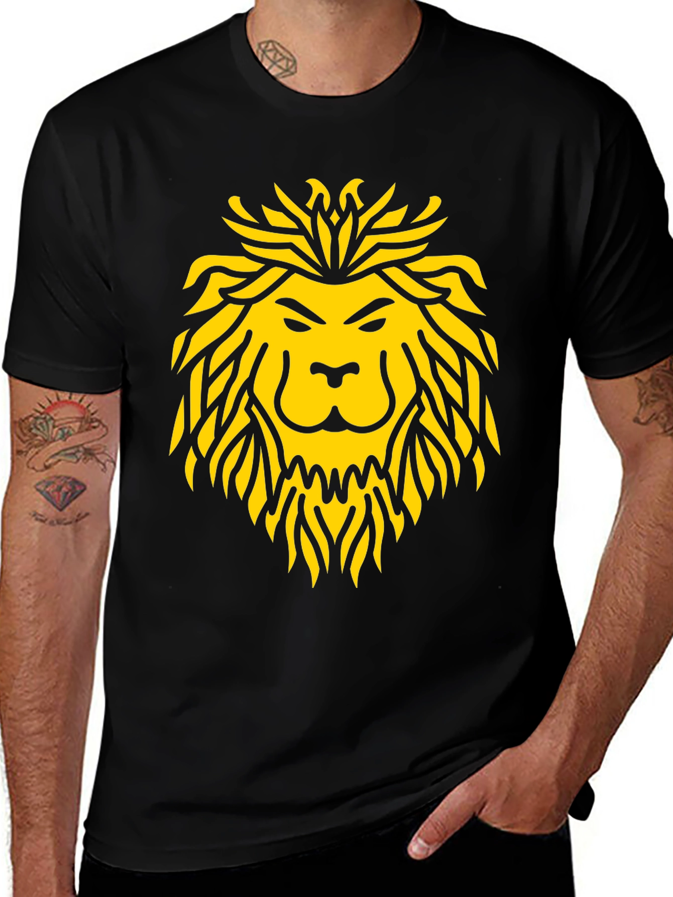 Variant 27 of Lion Head Graphic Tee - Bold Statement T-Shirt