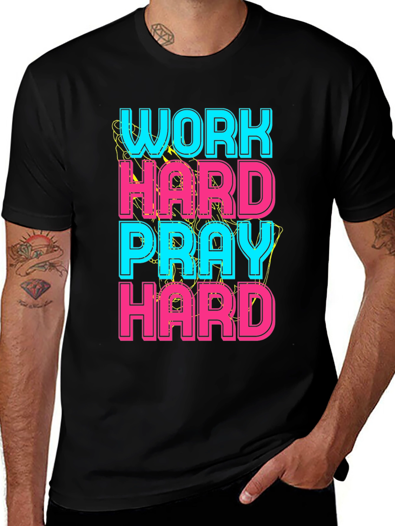 Variant 17 of Work Hard Pray Hard Graphic Tee