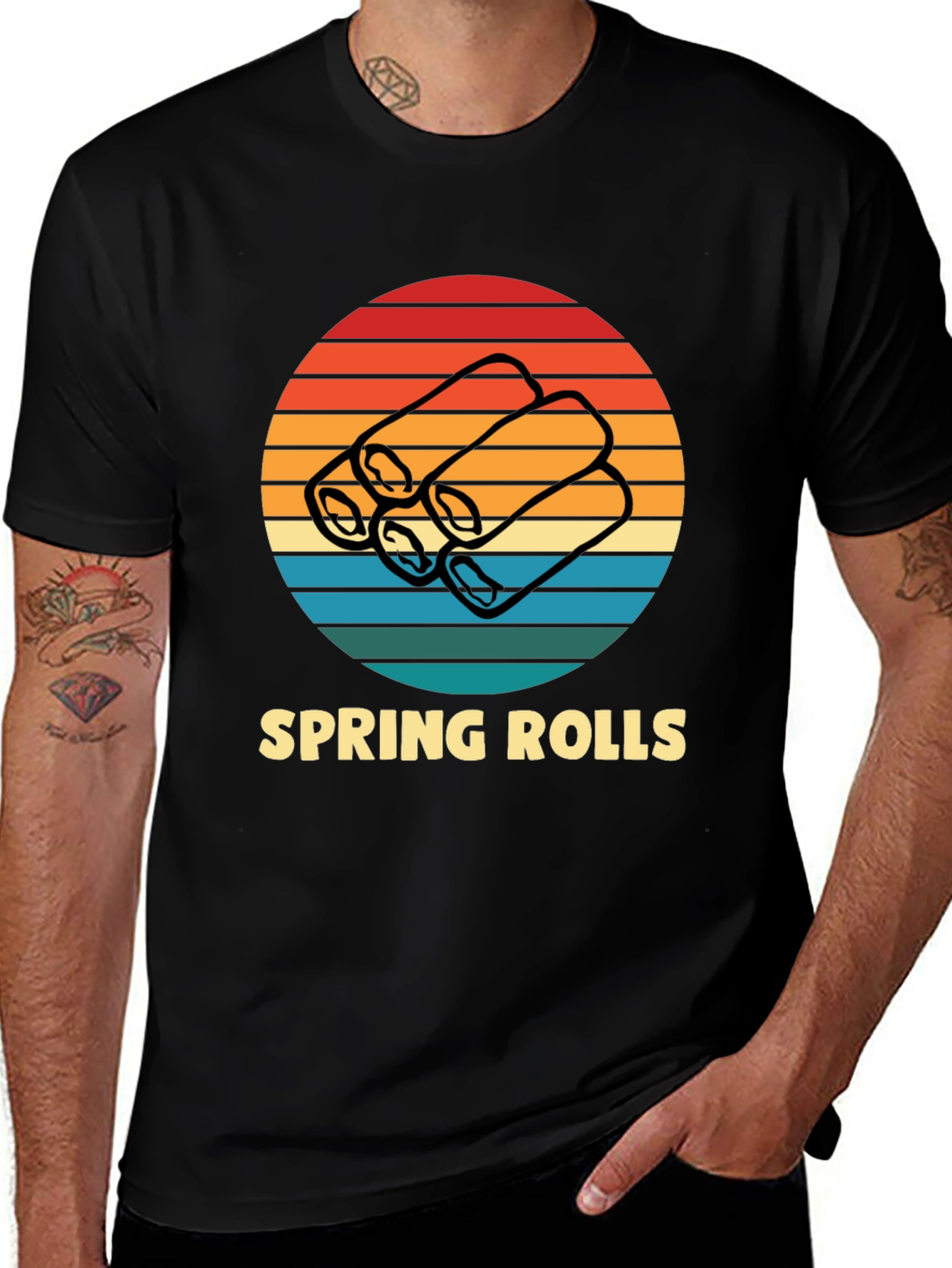Variant 27 of Retro Spring Rolls Graphic T-Shirt