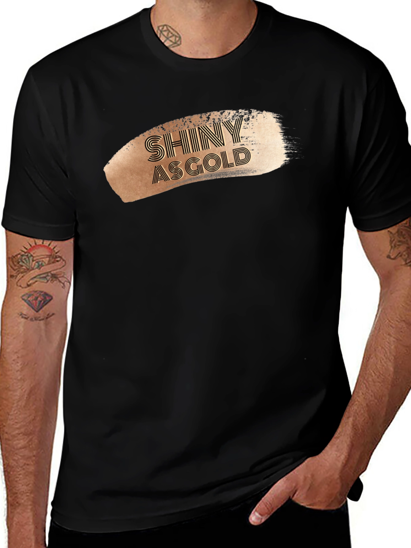 Variant 8 of Shiny As Gold Graphic Tee - Stylish Mens T-Shirt