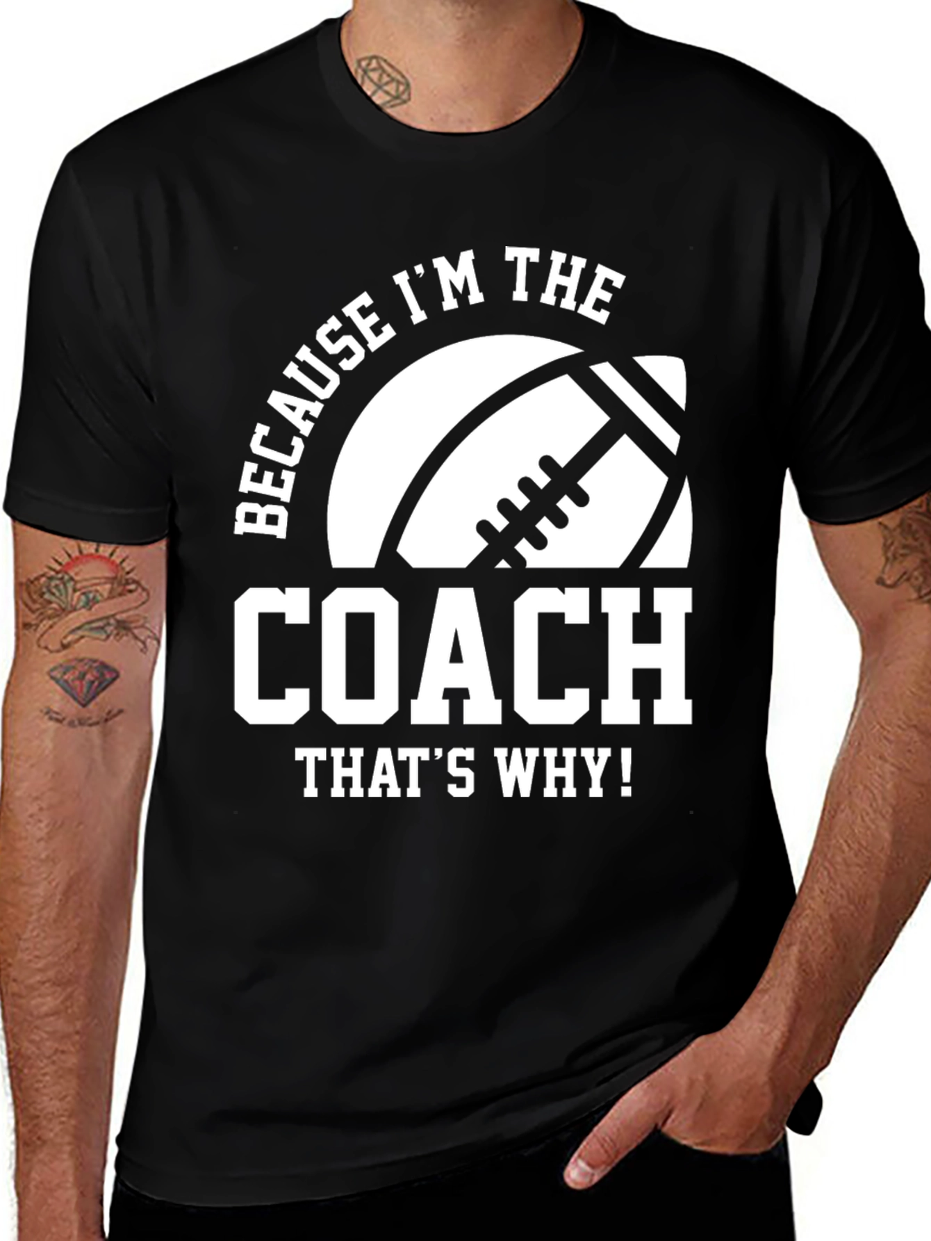 Variant 23 of Because I'm the Coach Football T-Shirt