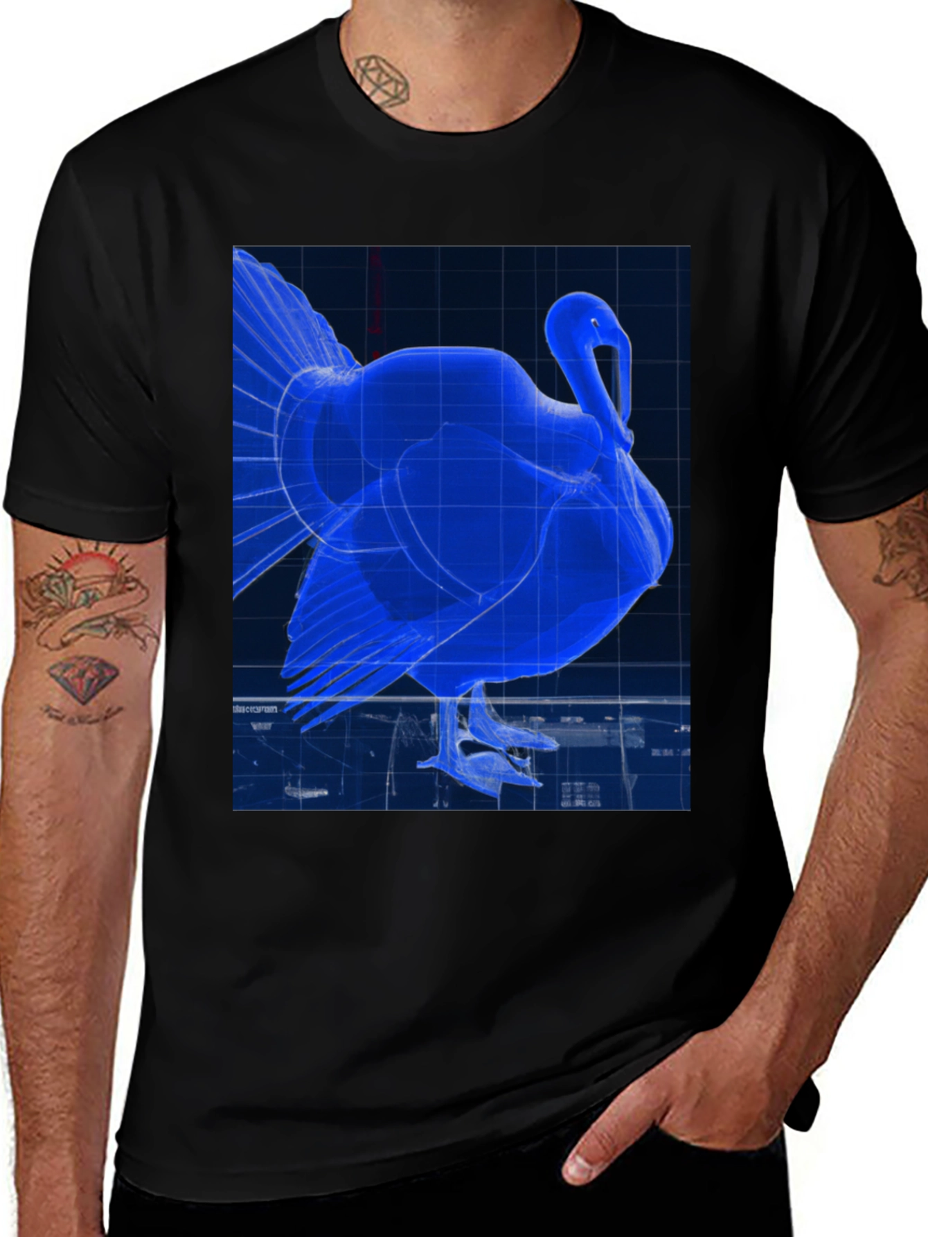 Variant 10 of Blueprint Turkey Graphic T-Shirt