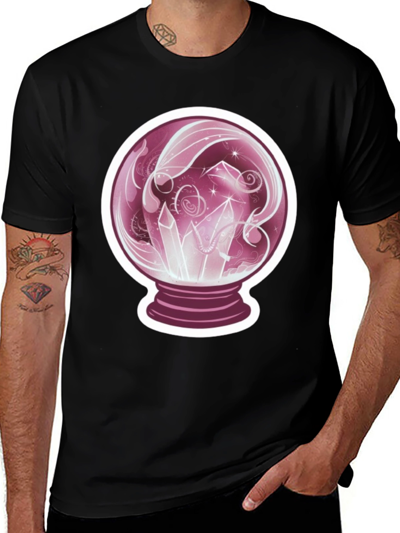 Crystal Ball Graphic Tee - Mystical Design