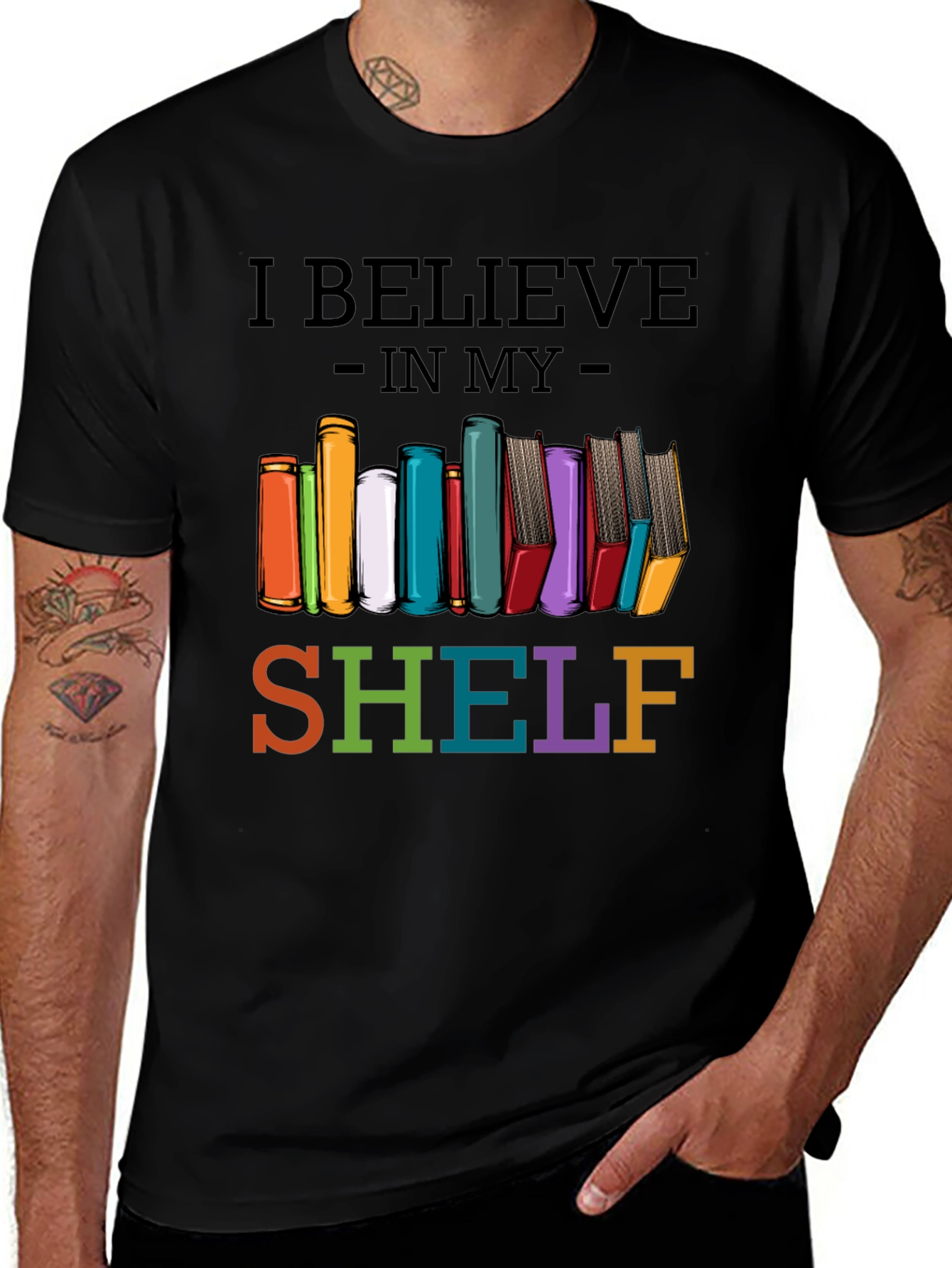 I Believe in My Shelf T-Shirt - Book Lover Tee