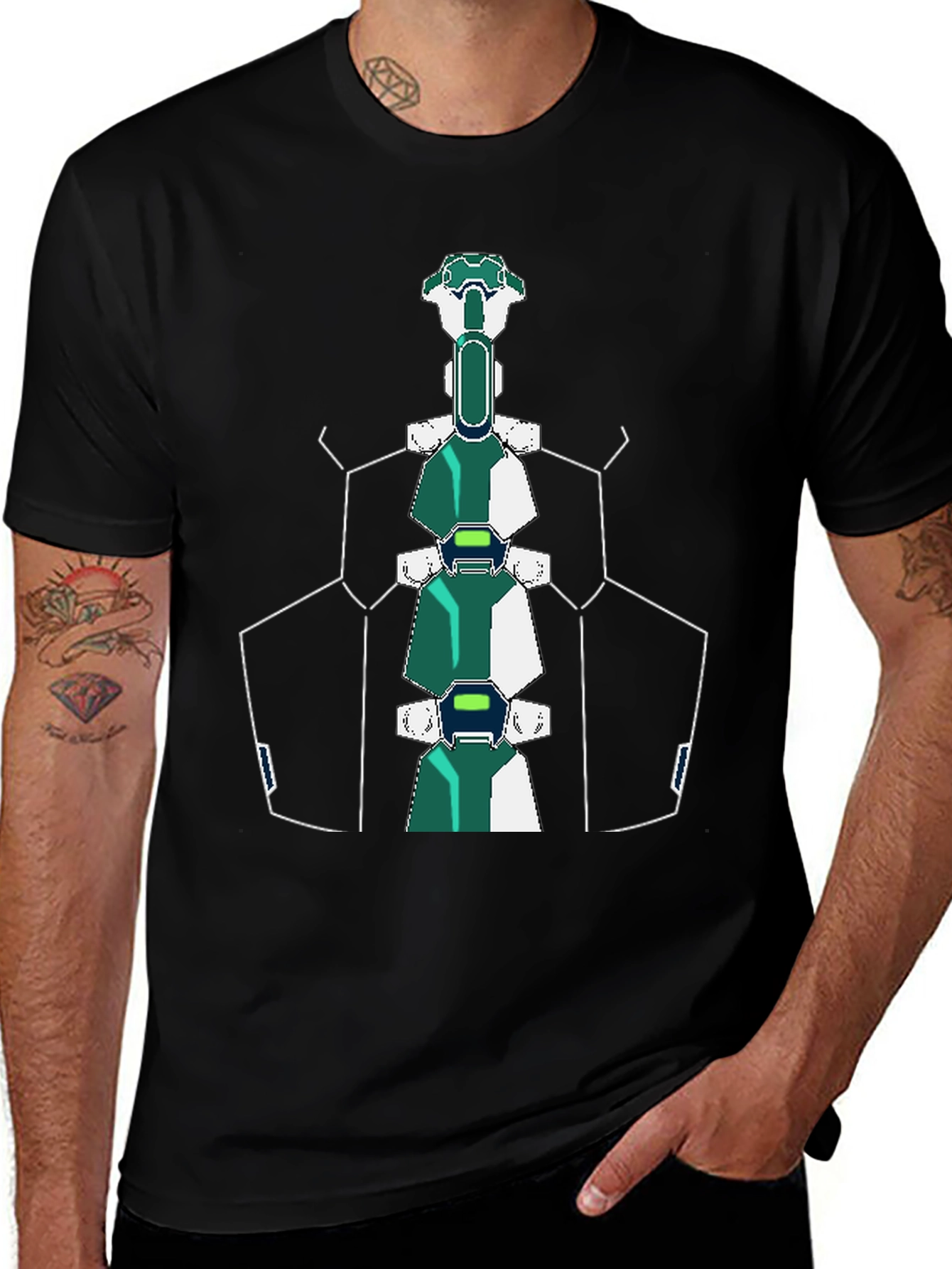 Futuristic Spine T-Shirt - Sci-Fi Style