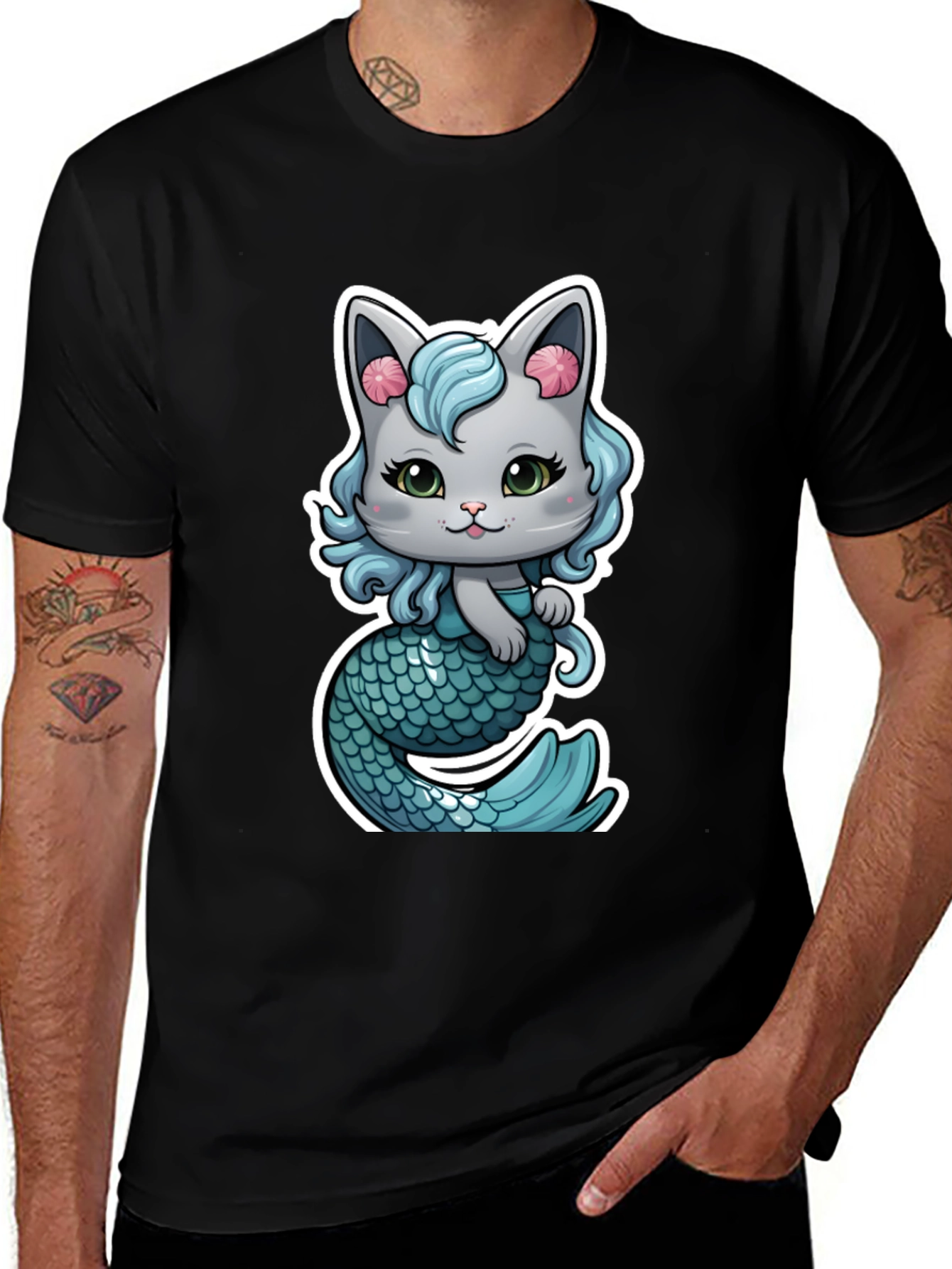Variant 27 of Mermaid Cat Graphic T-Shirt