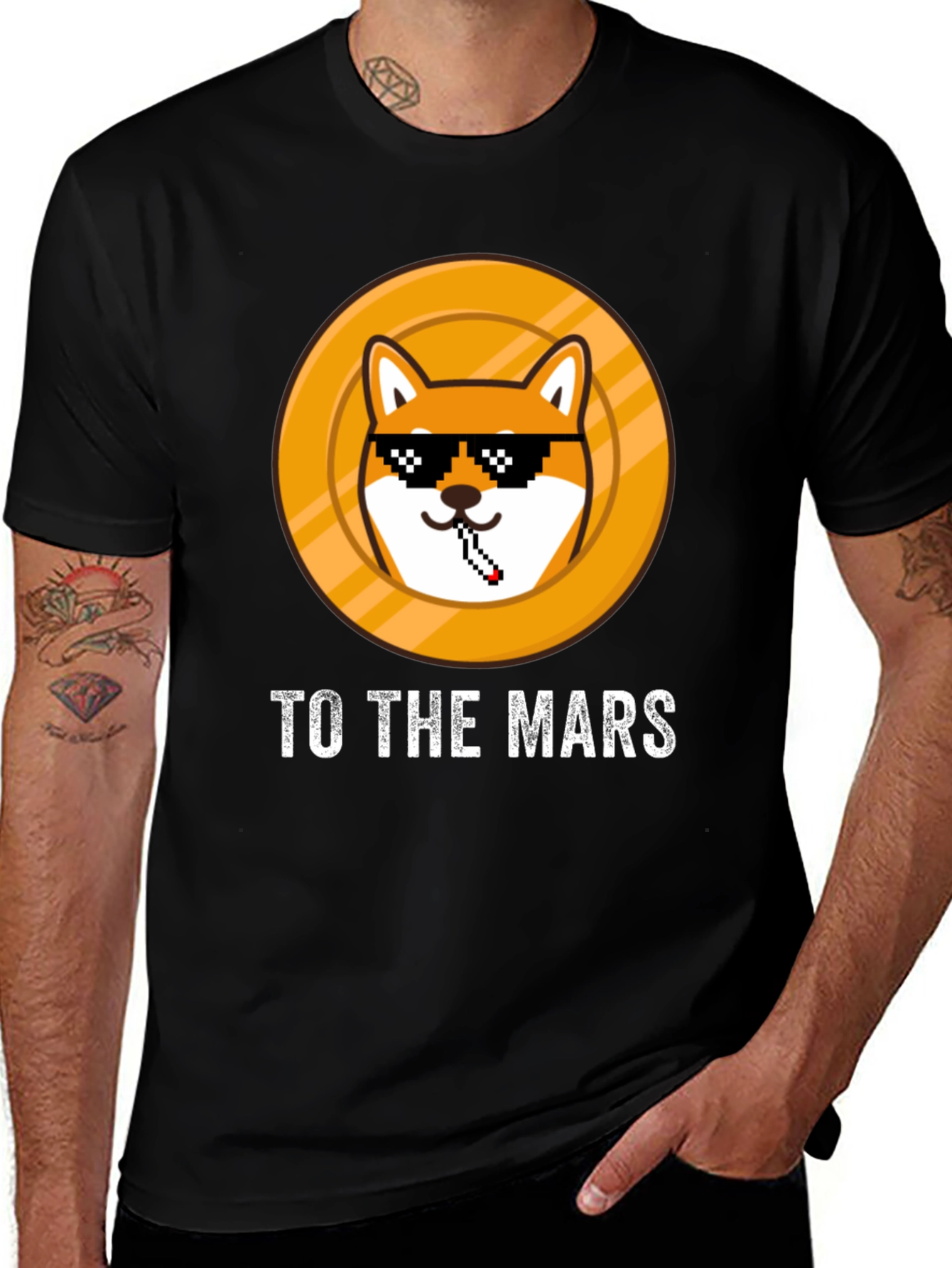 Doge To The Mars Black T-Shirt