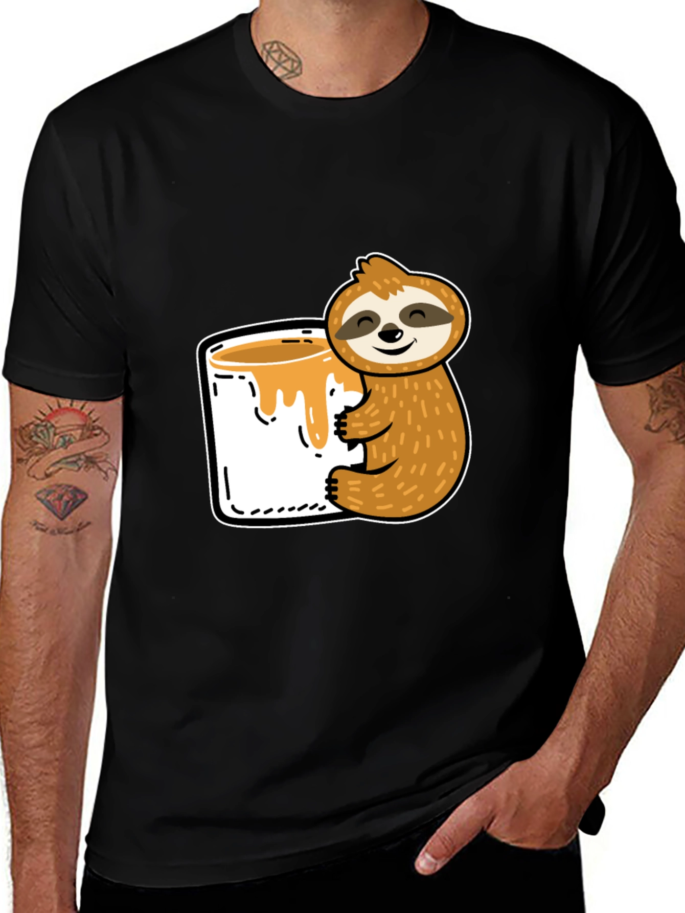 Variant 18 of Sloth & Honey T-Shirt - Cute Cartoon Graphic Tee