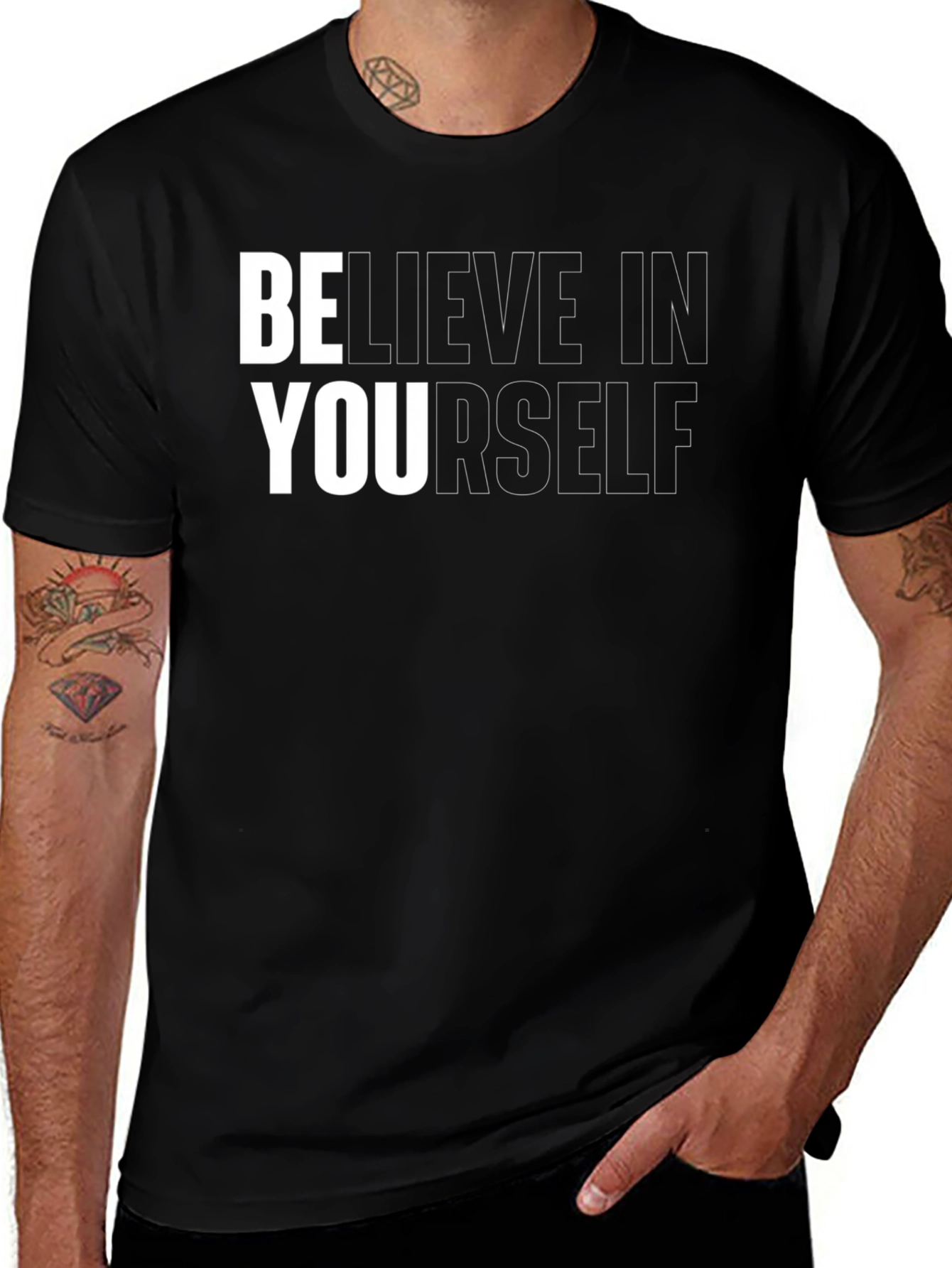Variant 8 of Believe In Yourself Graphic Tee - Motivational Shirt
