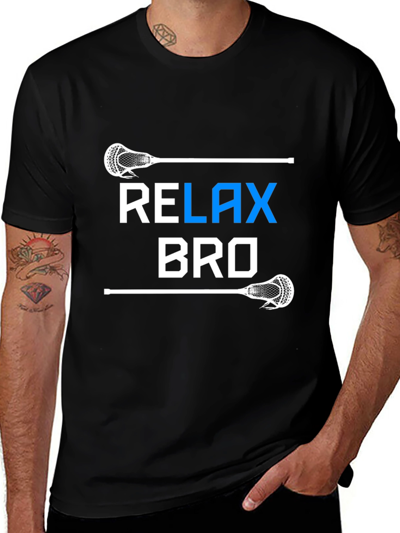 Variant 22 of Relax Bro Lacrosse T-Shirt - Black