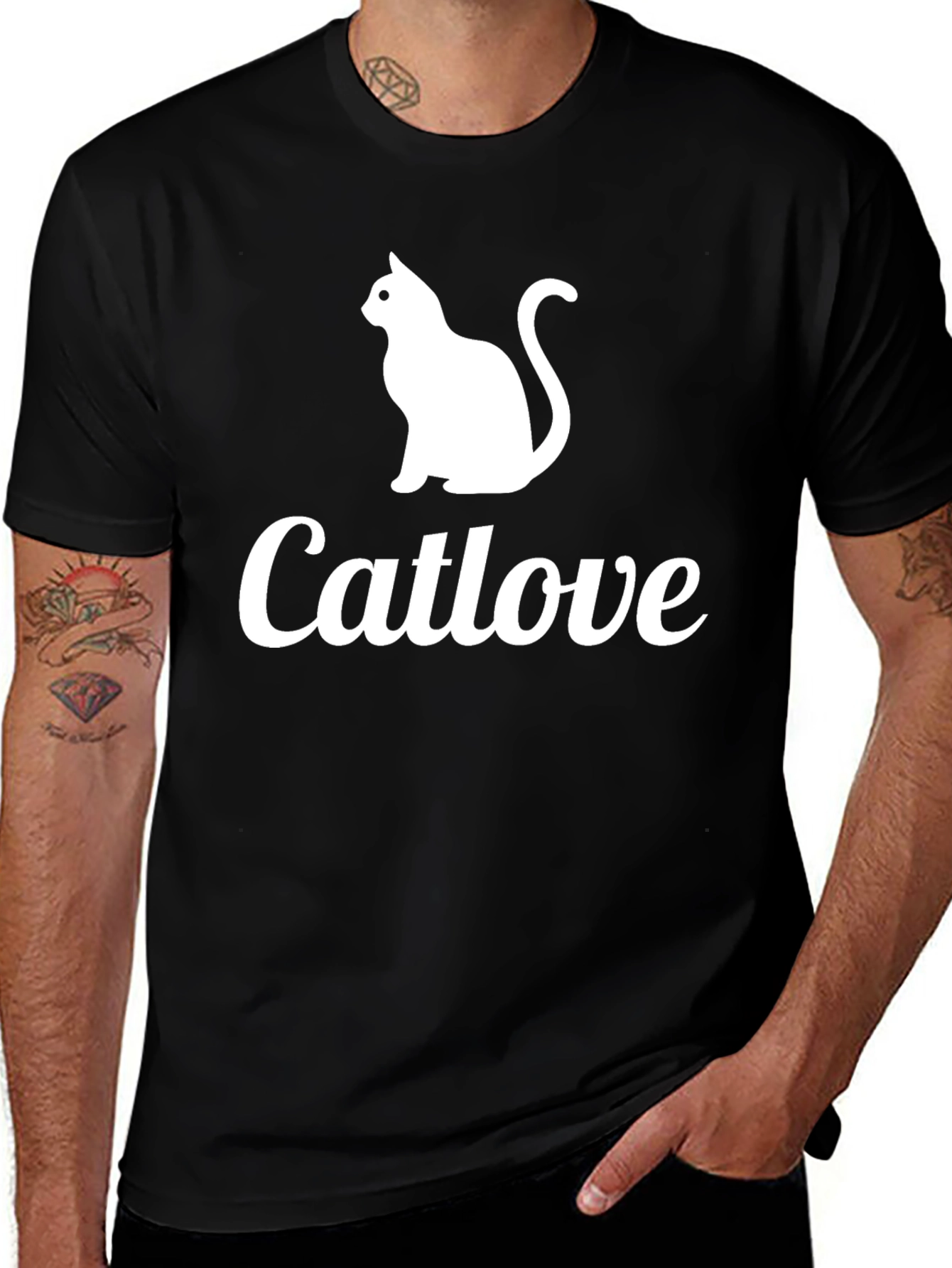 Variant 28 of Catlove Graphic Tee - Black Cotton T-Shirt