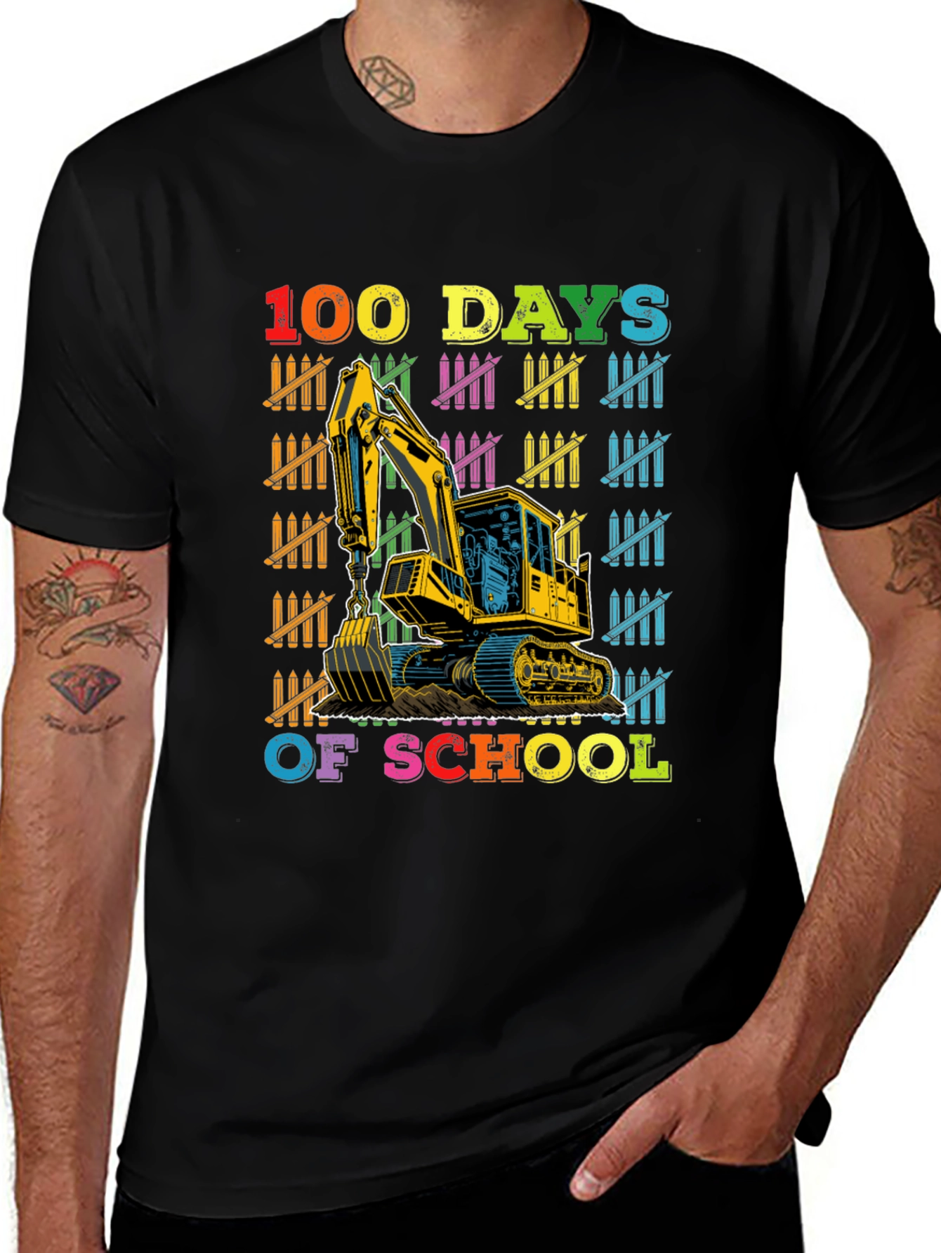 100 Days of School Excavator T-Shirt