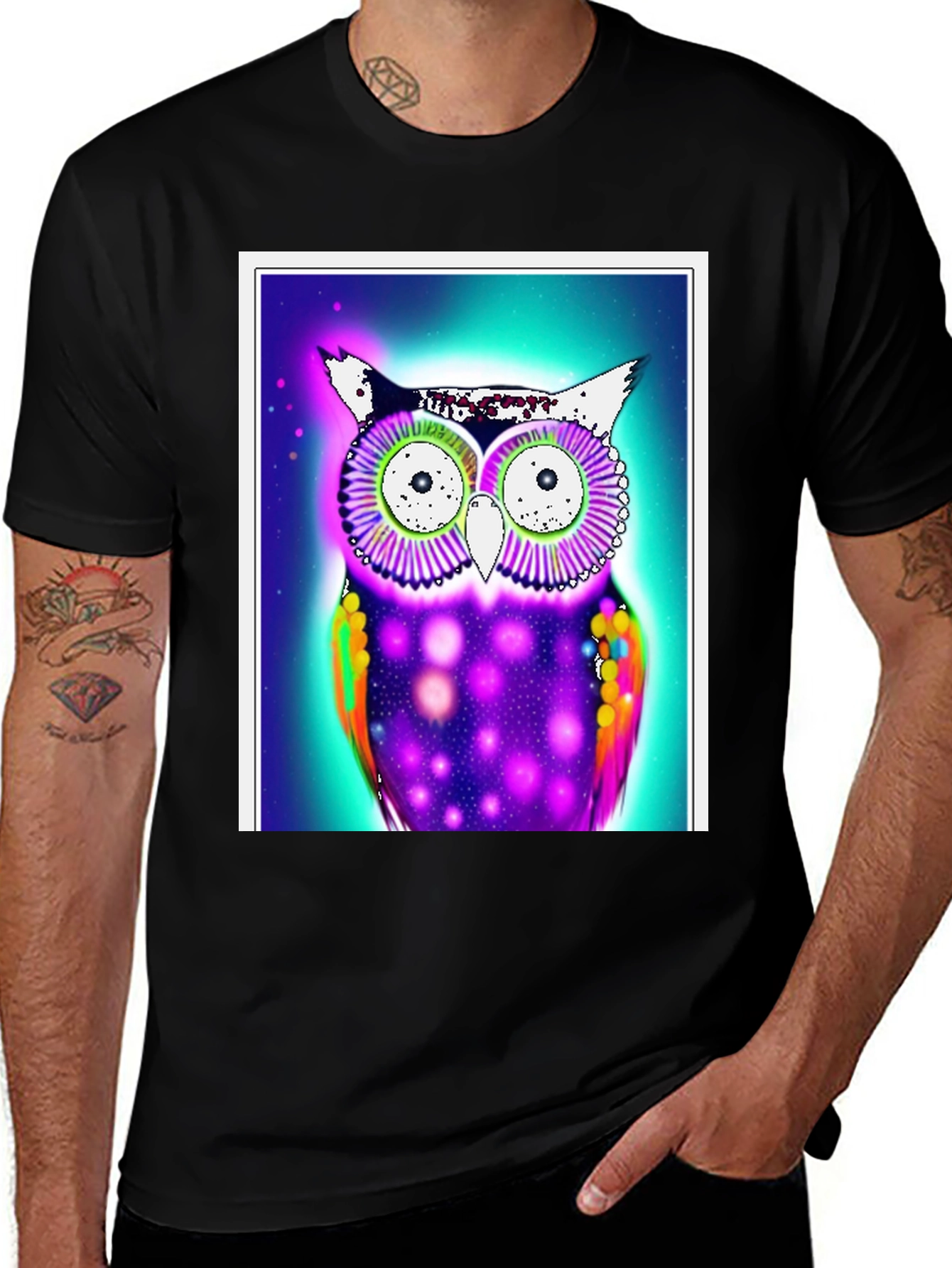 Variant 25 of Artistic Owl Graphic Tee - Bold & Unique Design