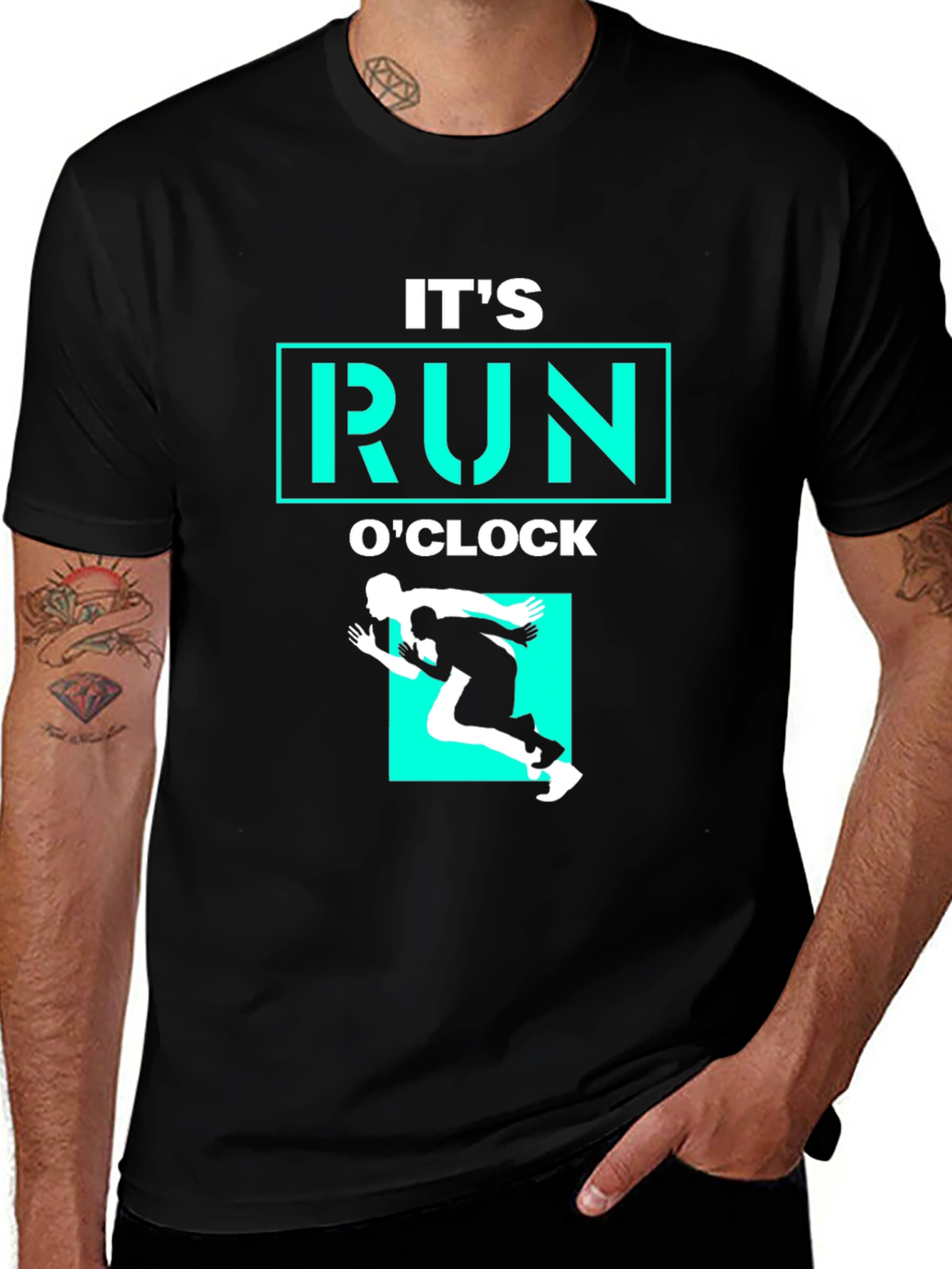 Variant 13 of It's Run O'Clock T-Shirt - Black