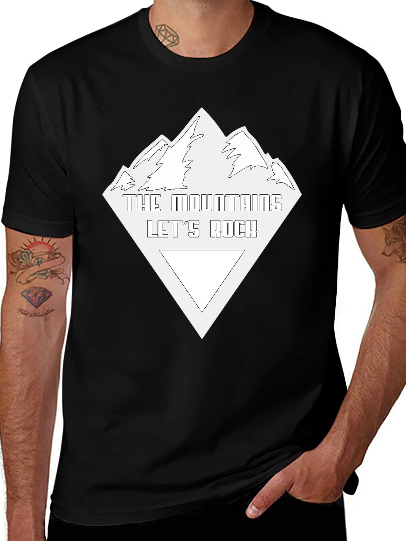 Mountains Let's Rock Black Tee