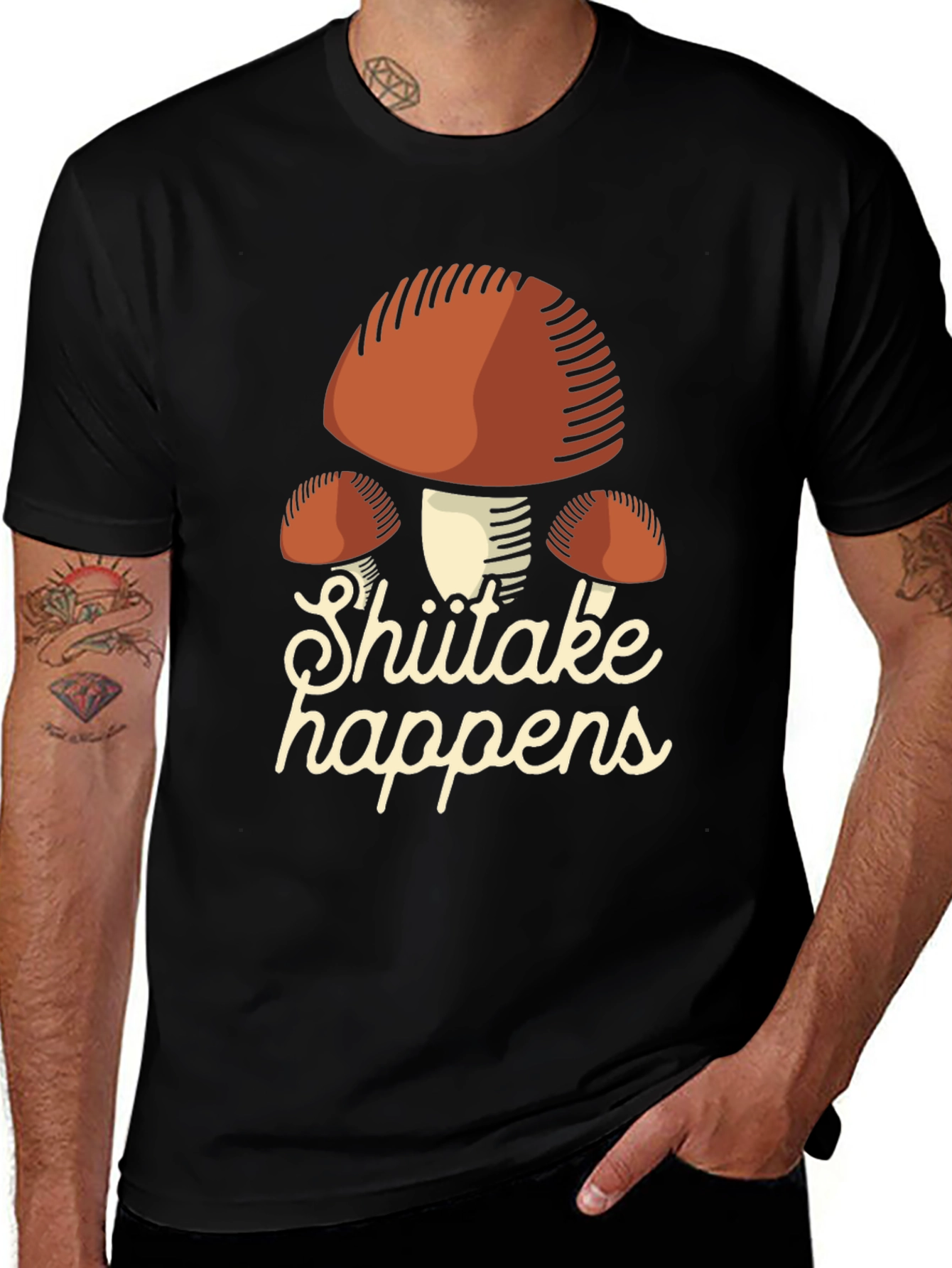 Variant 17 of Shiitake Happens Graphic Tee - Funny Mushroom Shirt