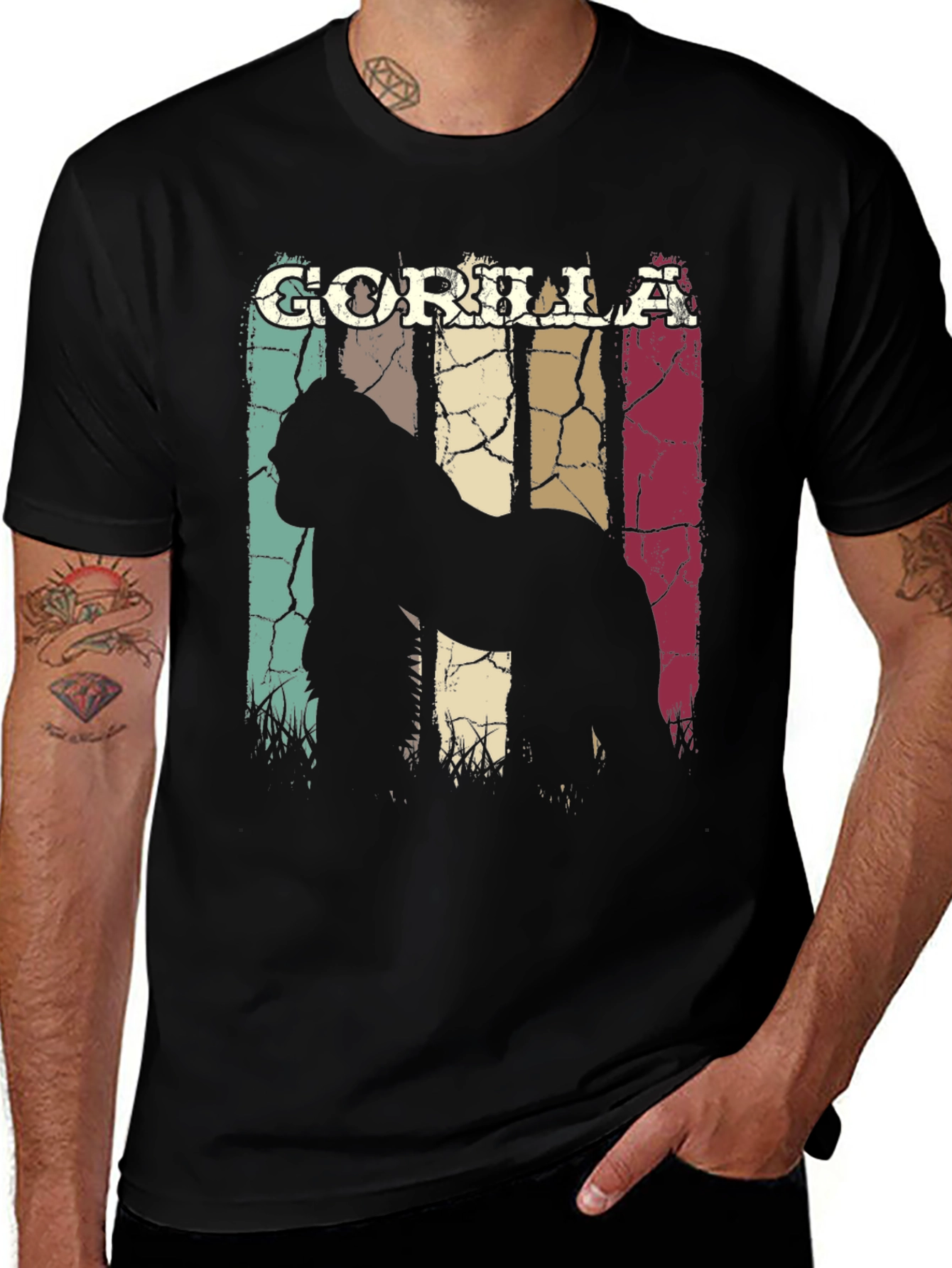 Variant 6 of Retro Gorilla Graphic Tee - Vintage Style Men's T-Shirt