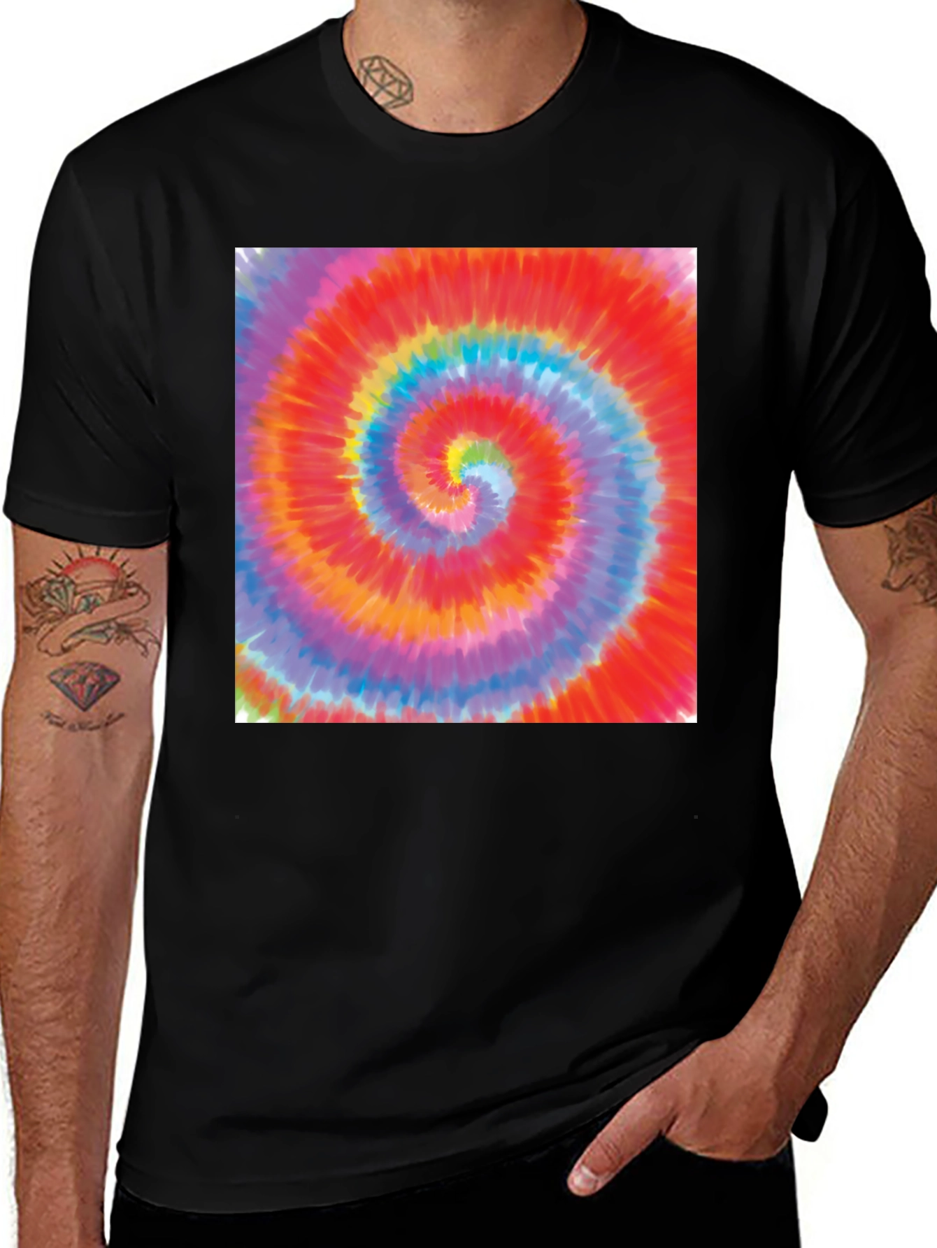 Variant 12 of Psychedelic Swirl Tee - Retro Style Comfort