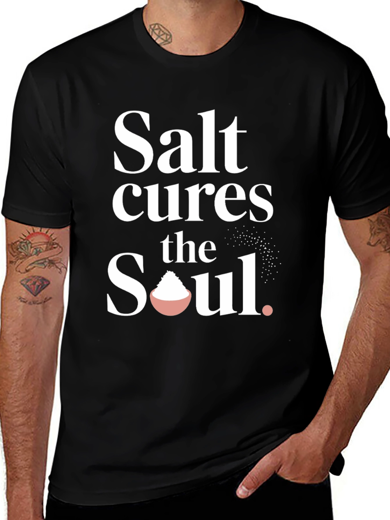 Variant 20 of Salt Cures Soul Graphic Tee - Comfort Fit Black T-Shirt
