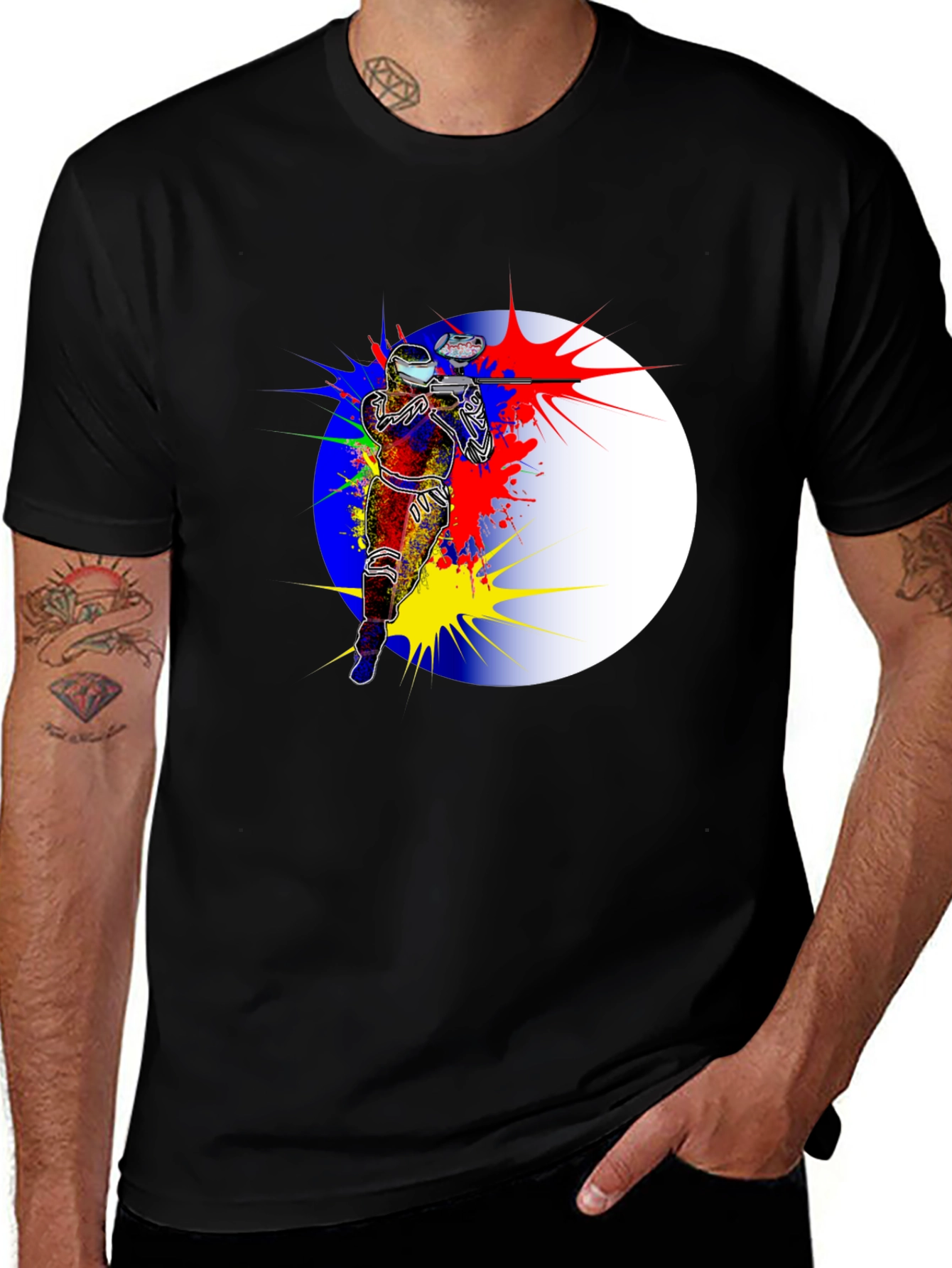 Variant 20 of Paintball Splatter Graphic T-Shirt