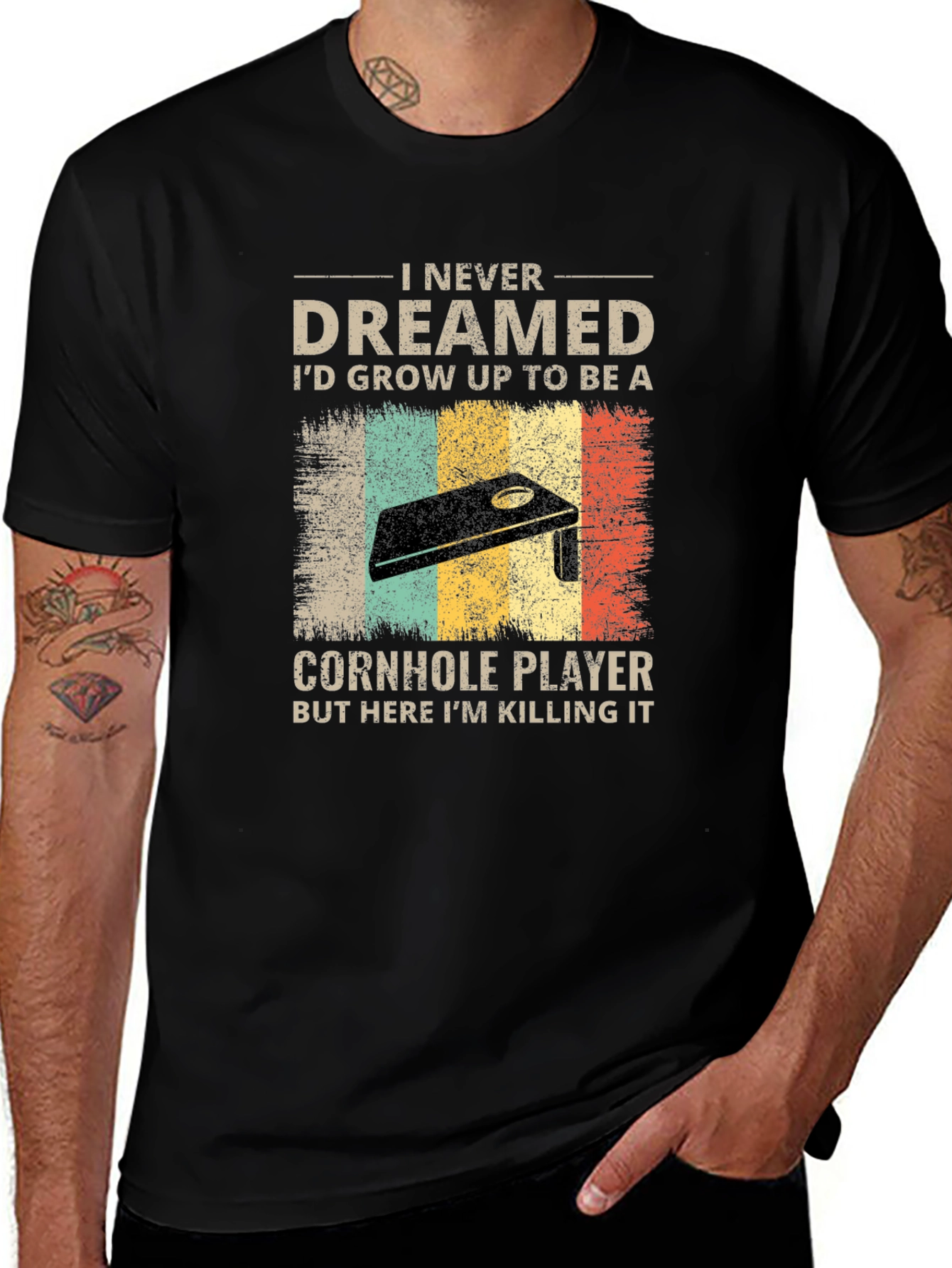 Variant 18 of Funny Cornhole Player Graphic T-Shirt