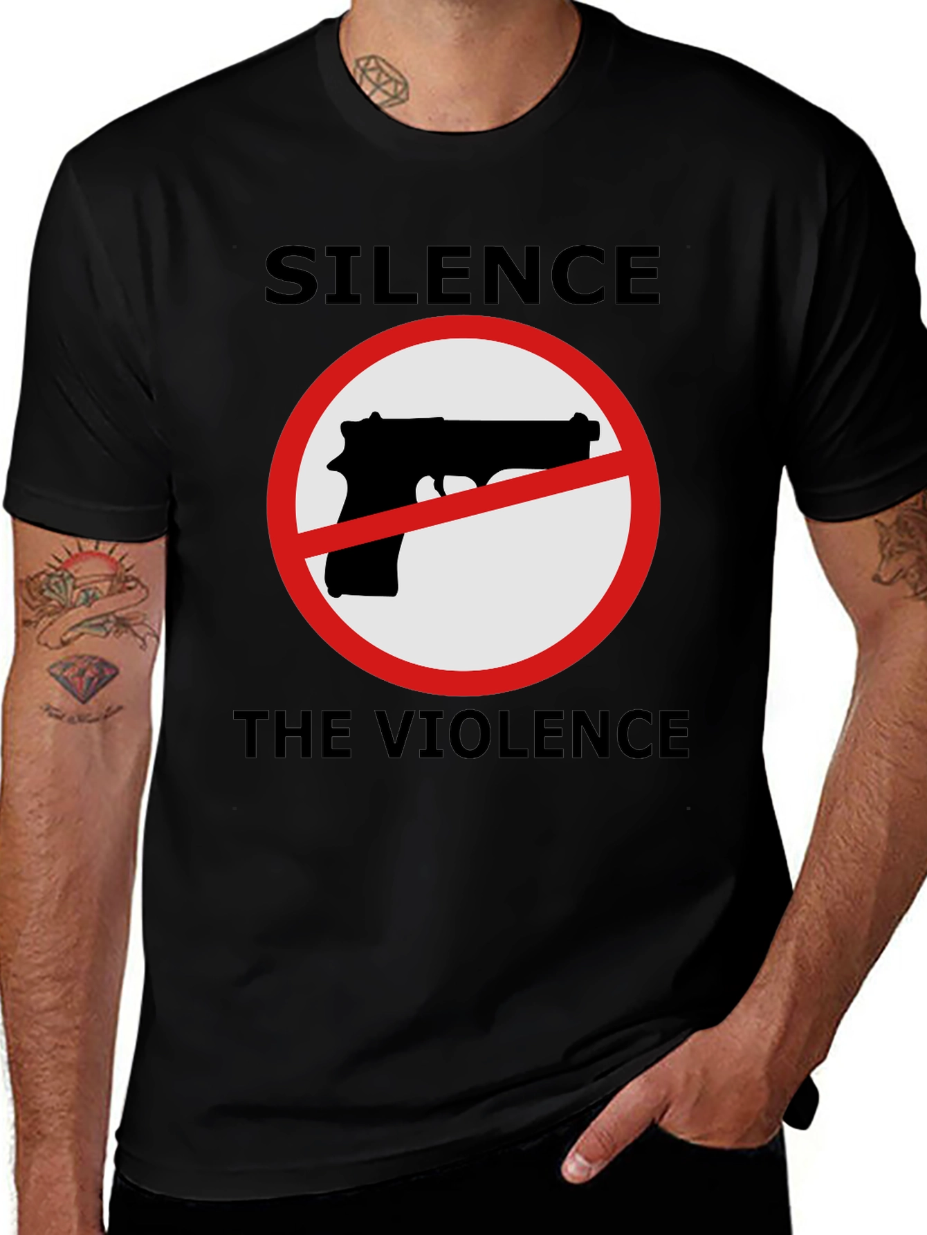 Variant 3 of Silence the Violence Graphic Tee - Anti-Gun Protest Shirt