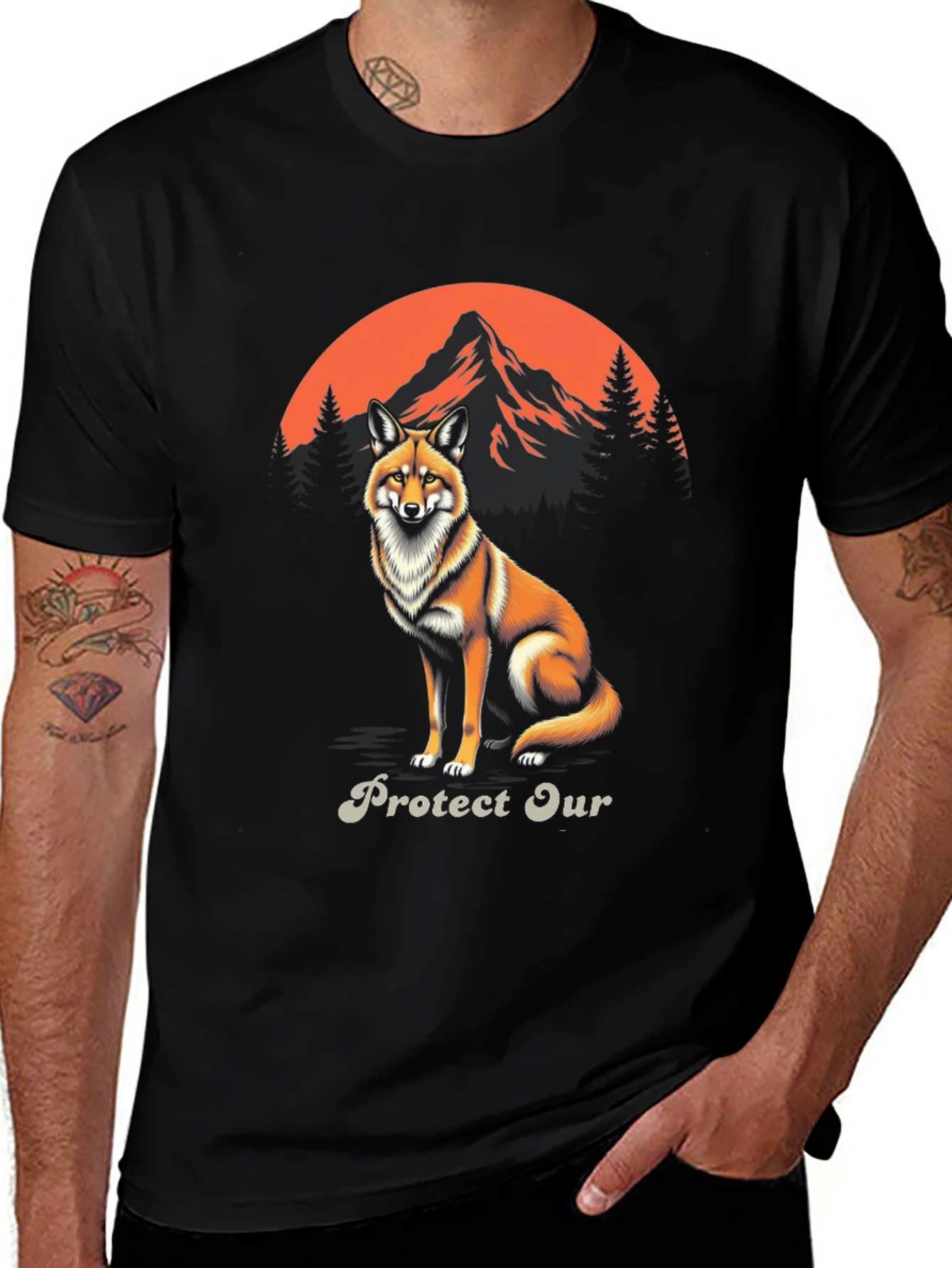 Variant 12 of Protect Our Foxes T-Shirt - Nature Conservation Tee