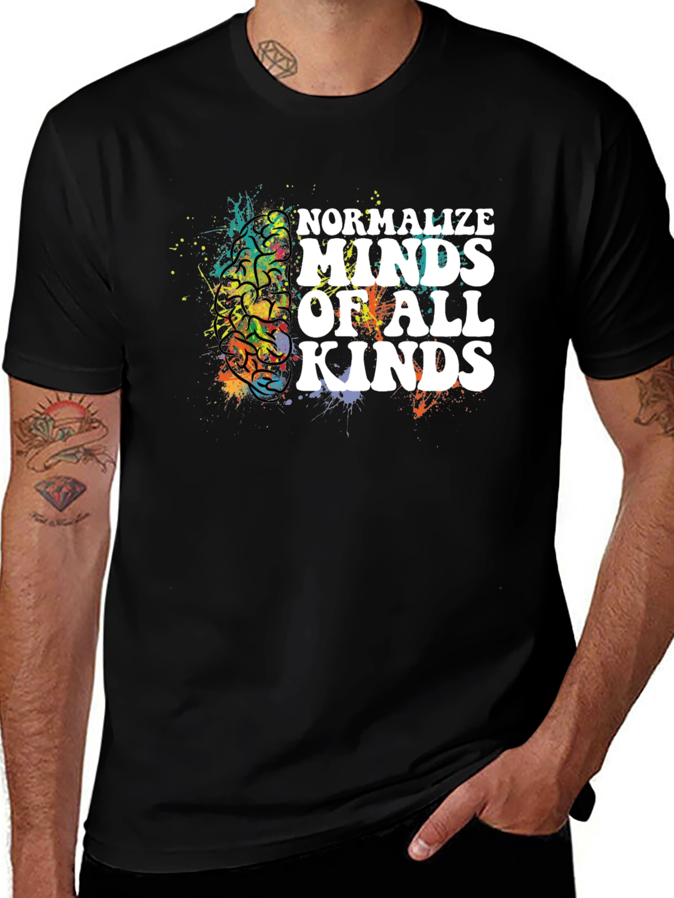 Variant 10 of Normalize Minds Graphic Print T-Shirt
