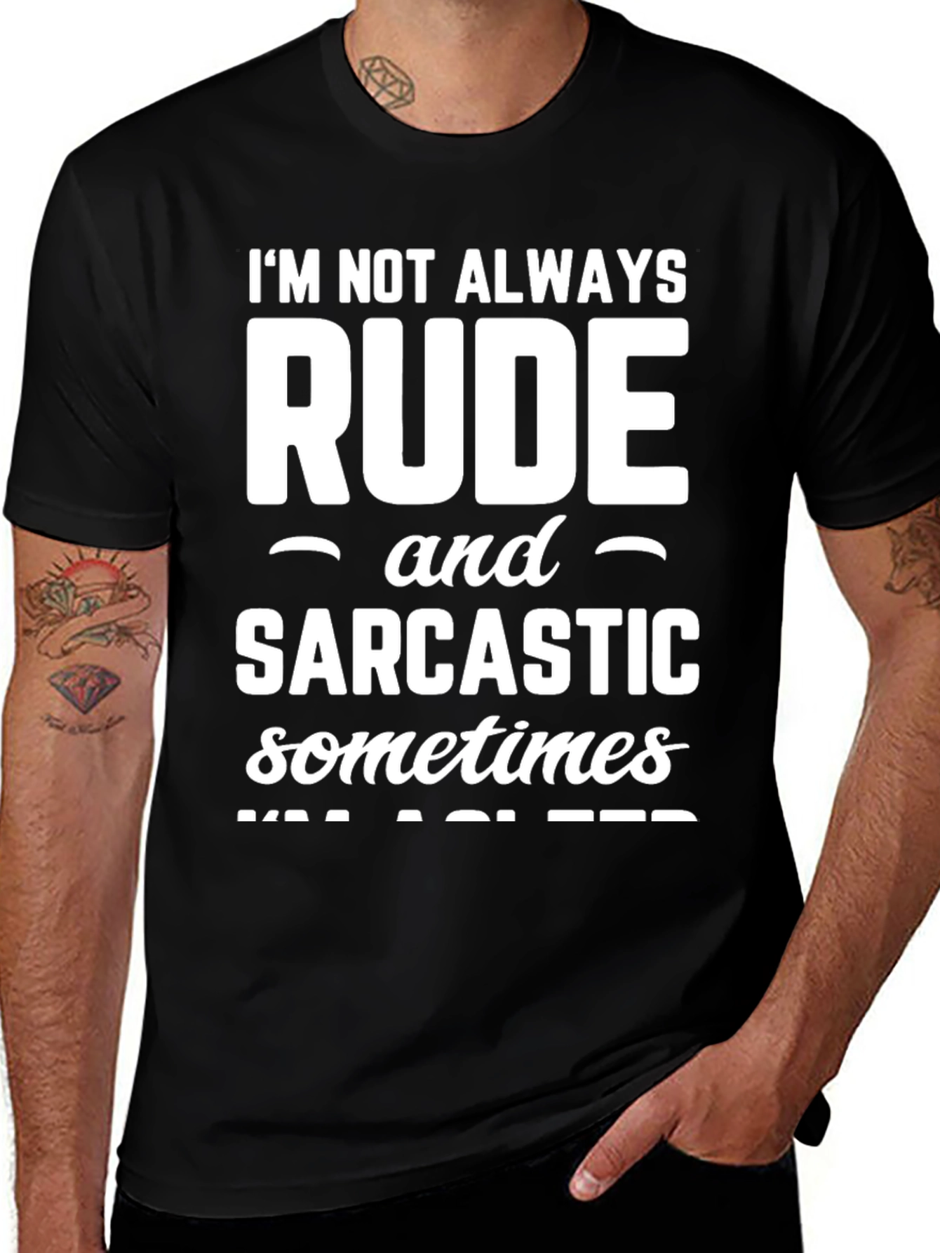 Variant 4 of Sarcastic Humor Graphic T-Shirt - Black