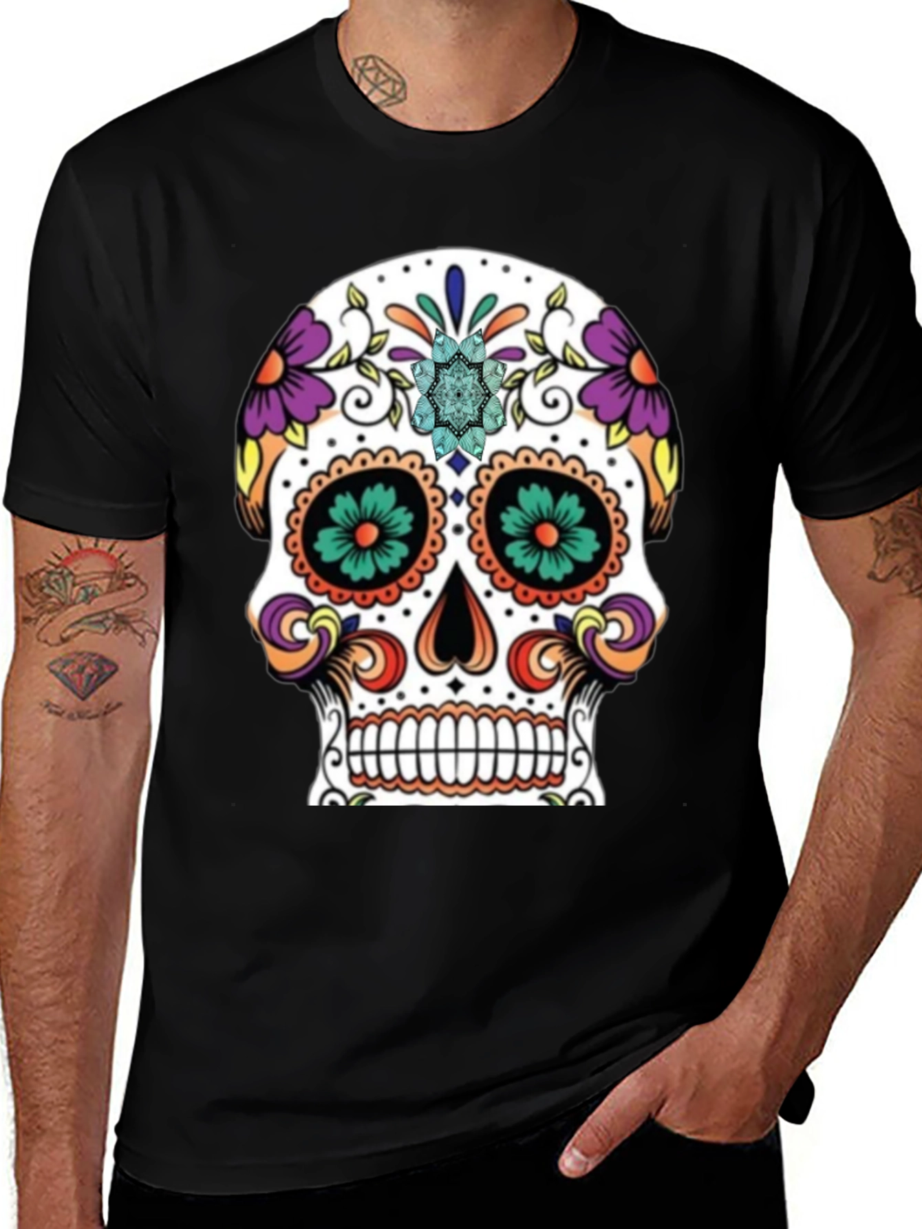 Variant 30 of Day of the Dead Skull Graphic Tee