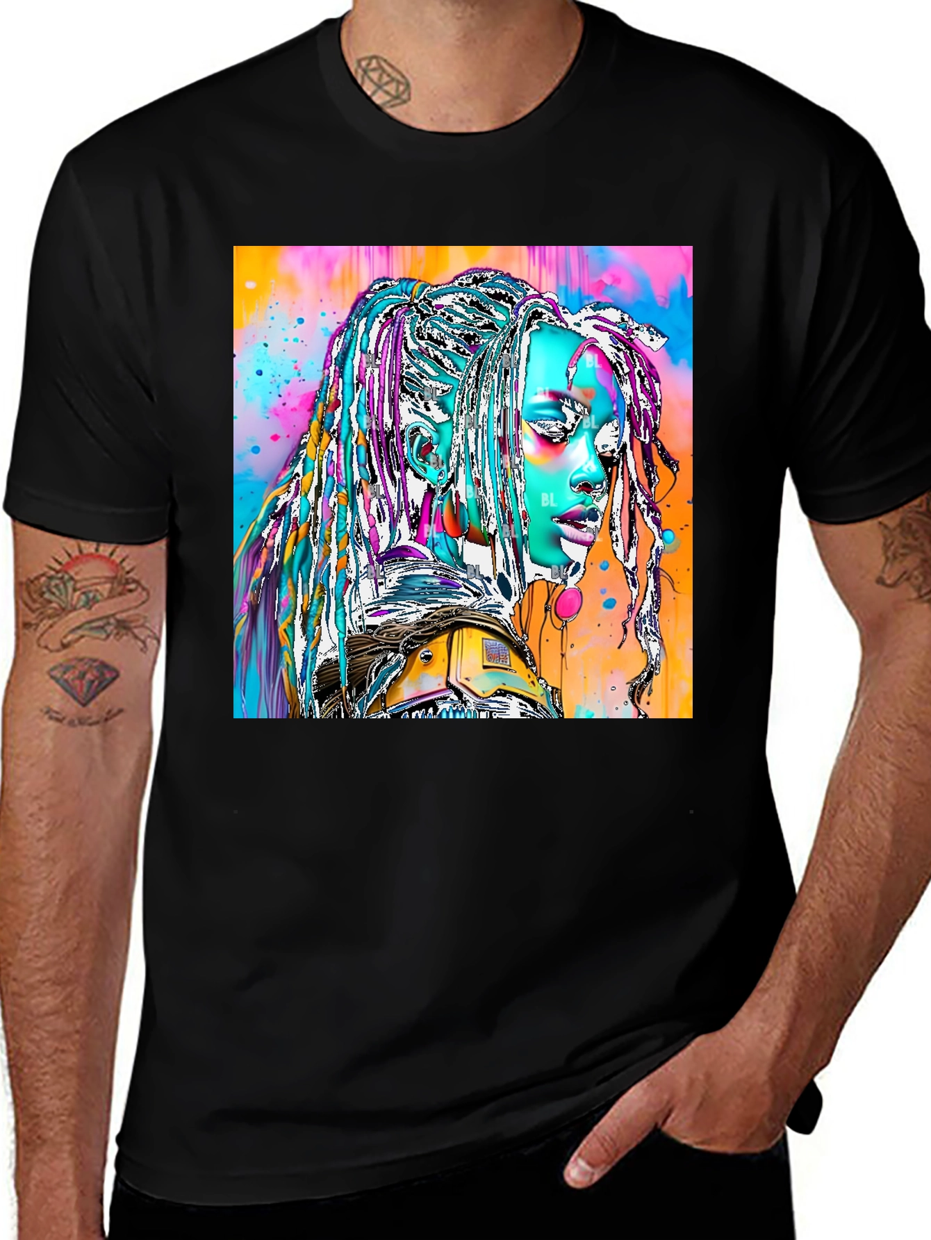 Variant 14 of Vibrant Futuristic Graphic Print Tee