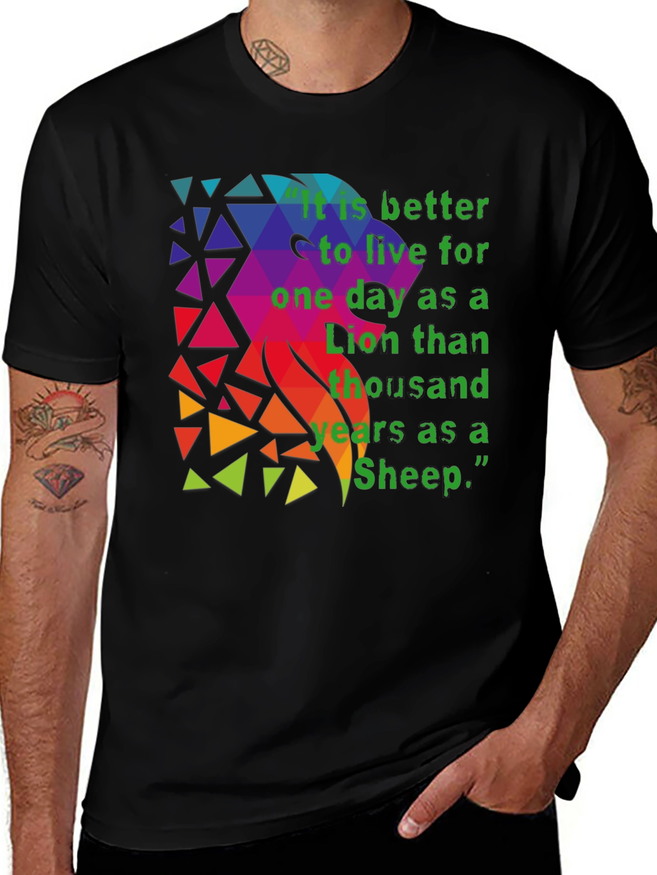Variant 14 of Lion Quote T-Shirt - Live as a Lion