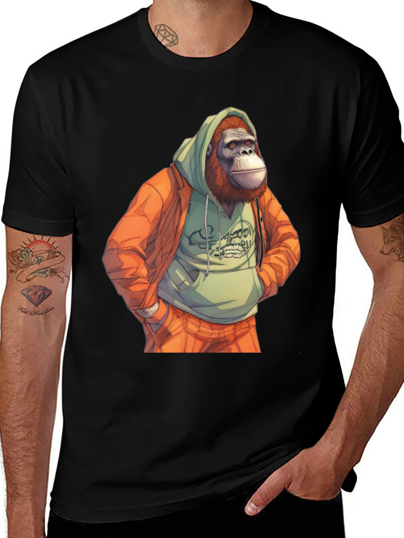 Orangutan Hoodie Graphic T-Shirt
